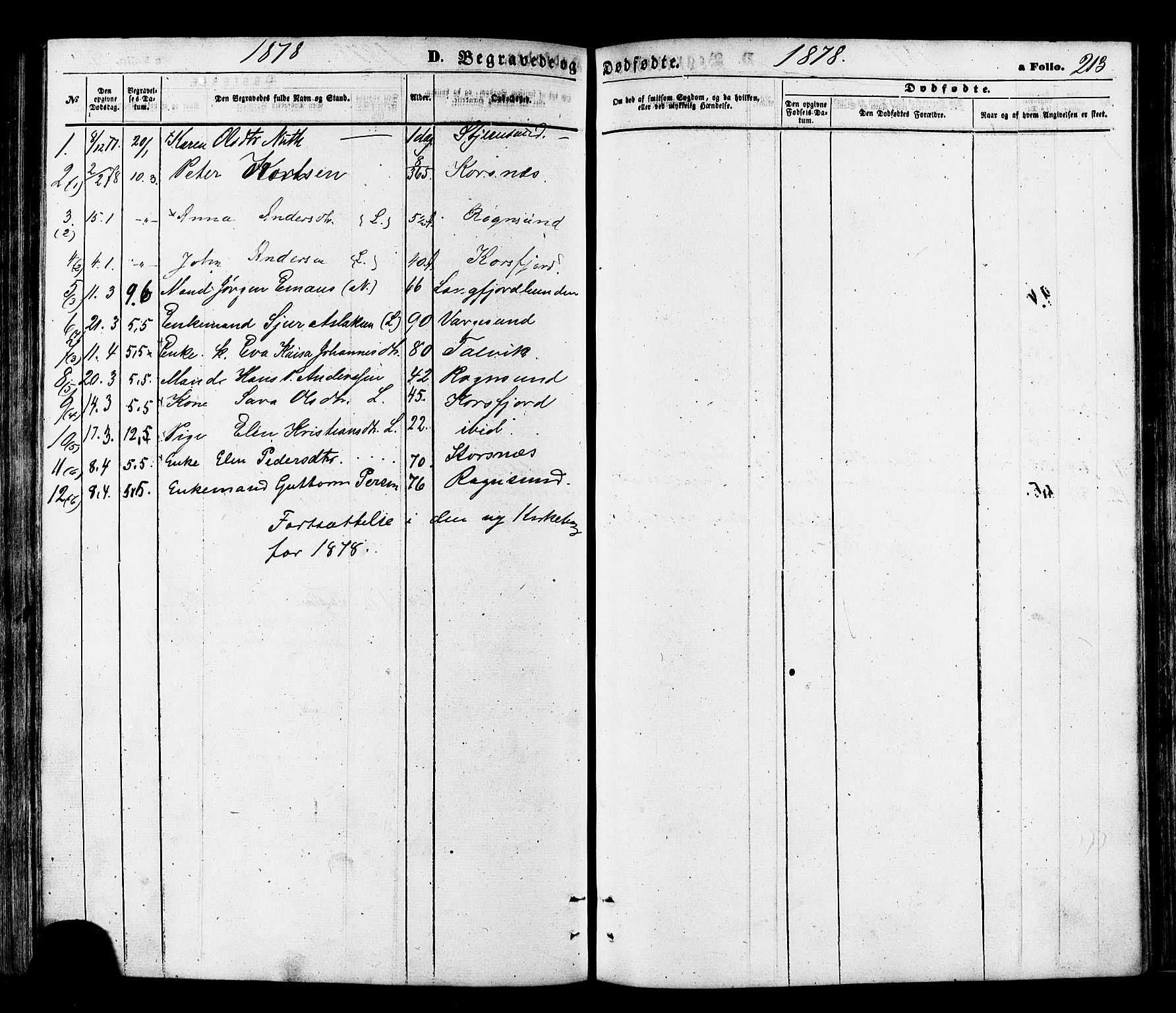 Talvik sokneprestkontor, SATØ/S-1337/H/Ha/L0011kirke: Parish register (official) no. 11, 1864-1877, p. 213