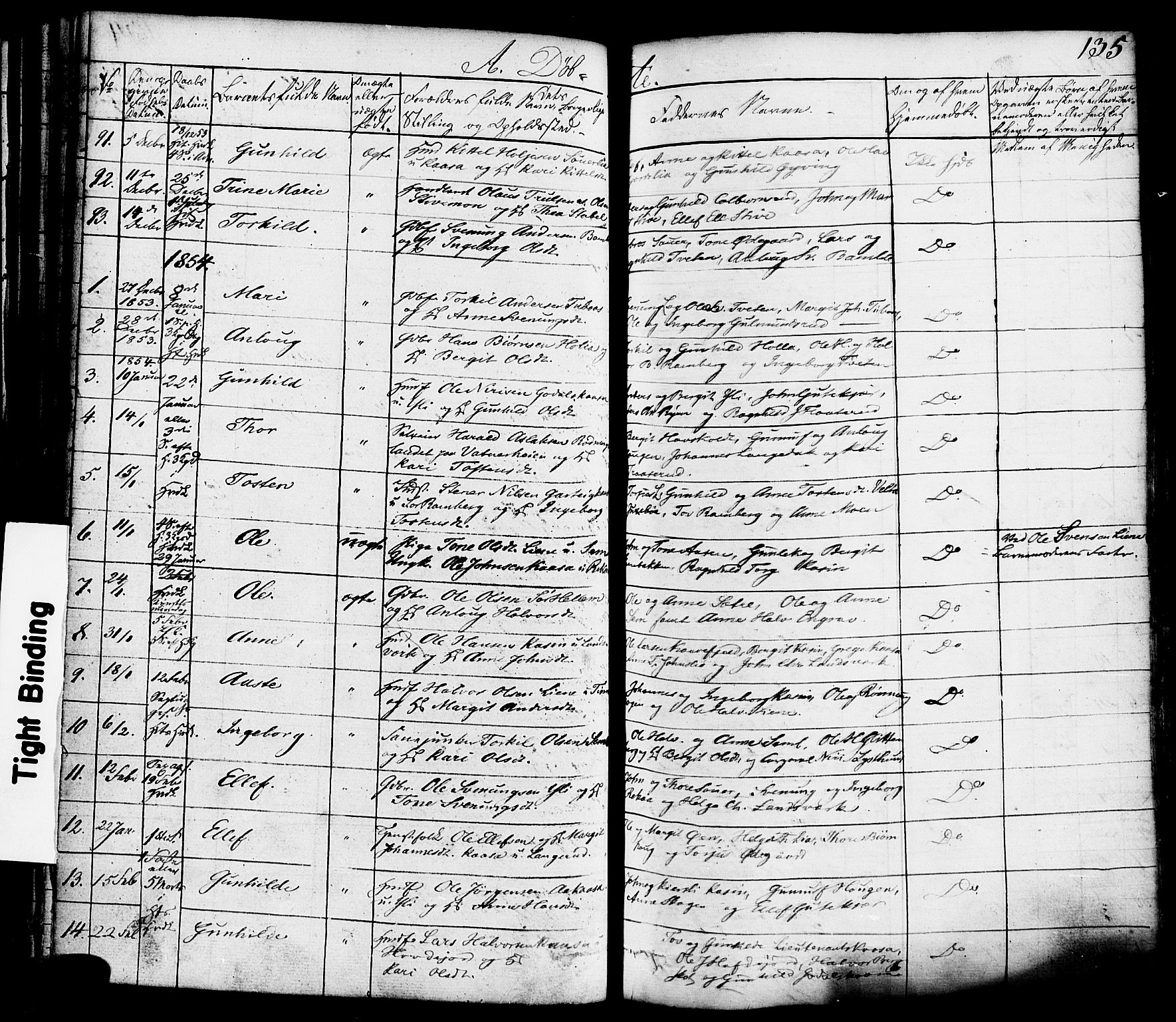 Heddal kirkebøker, AV/SAKO-A-268/F/Fa/L0006: Parish register (official) no. I 6, 1837-1854, p. 135