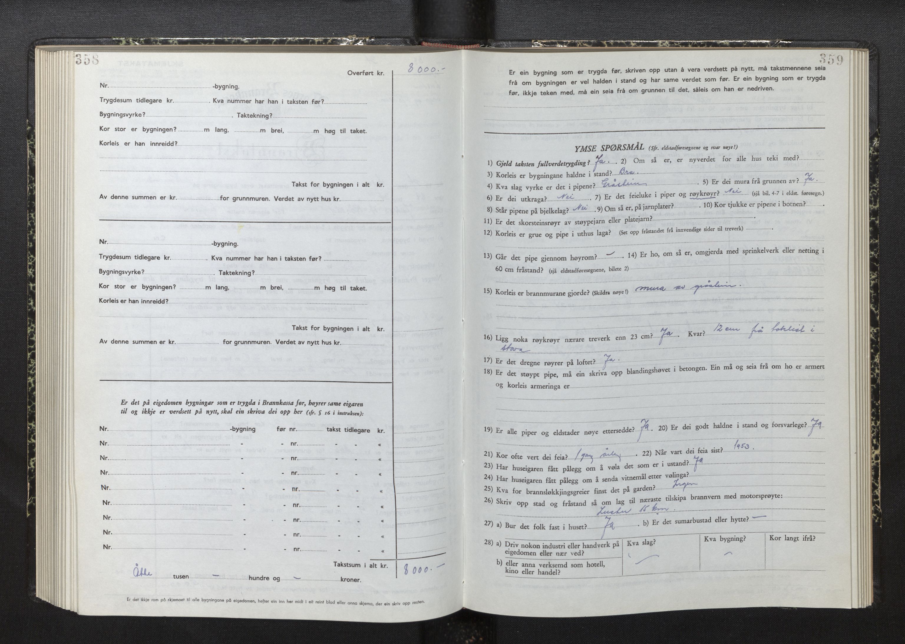 Lensmannen i Luster, AV/SAB-A-29301/0012/L0008: Branntakstprotokoll, skjematakst, 1949-1955, p. 358-359