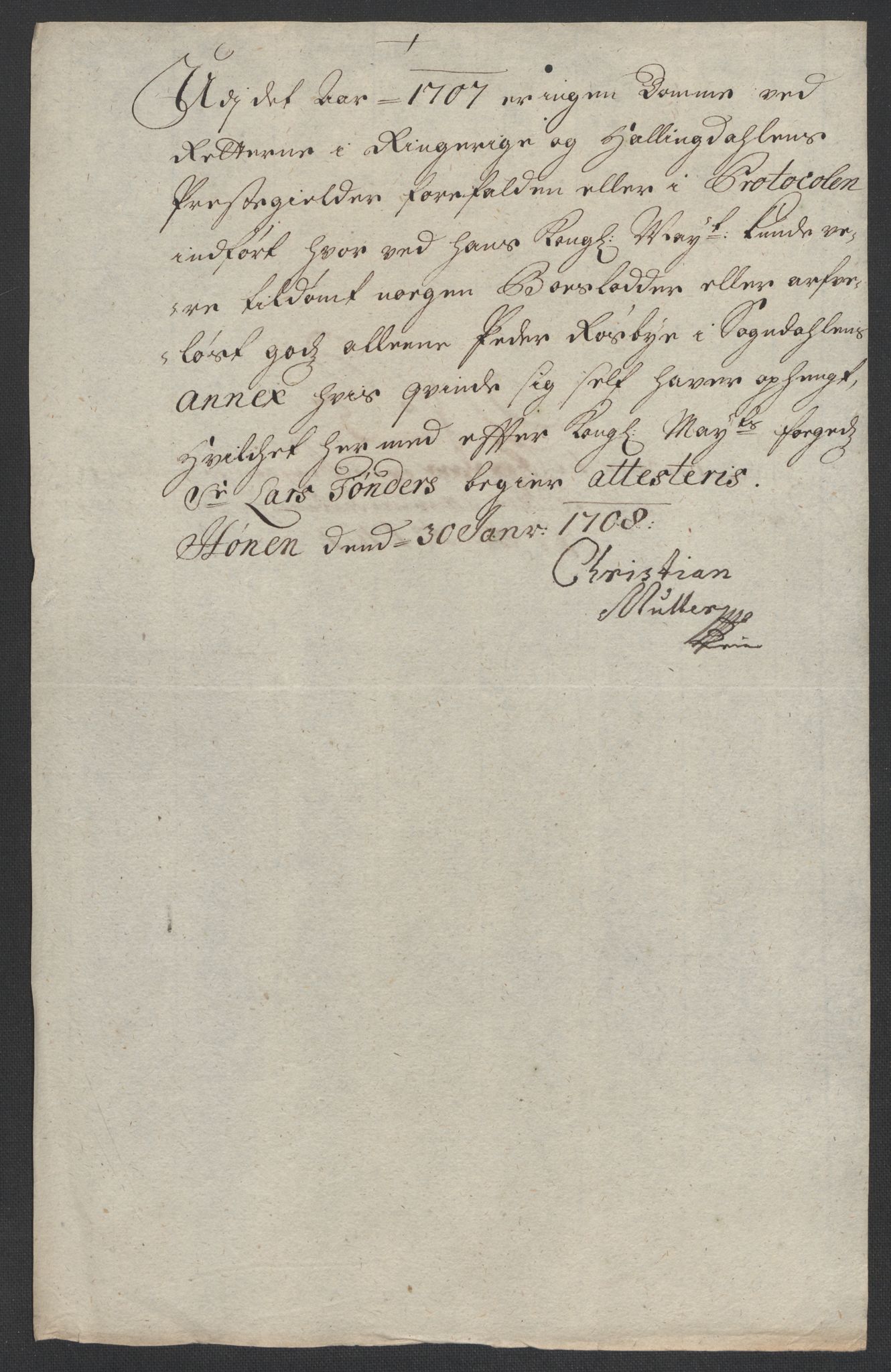 Rentekammeret inntil 1814, Reviderte regnskaper, Fogderegnskap, AV/RA-EA-4092/R22/L1466: Fogderegnskap Ringerike, Hallingdal og Buskerud, 1707, p. 174