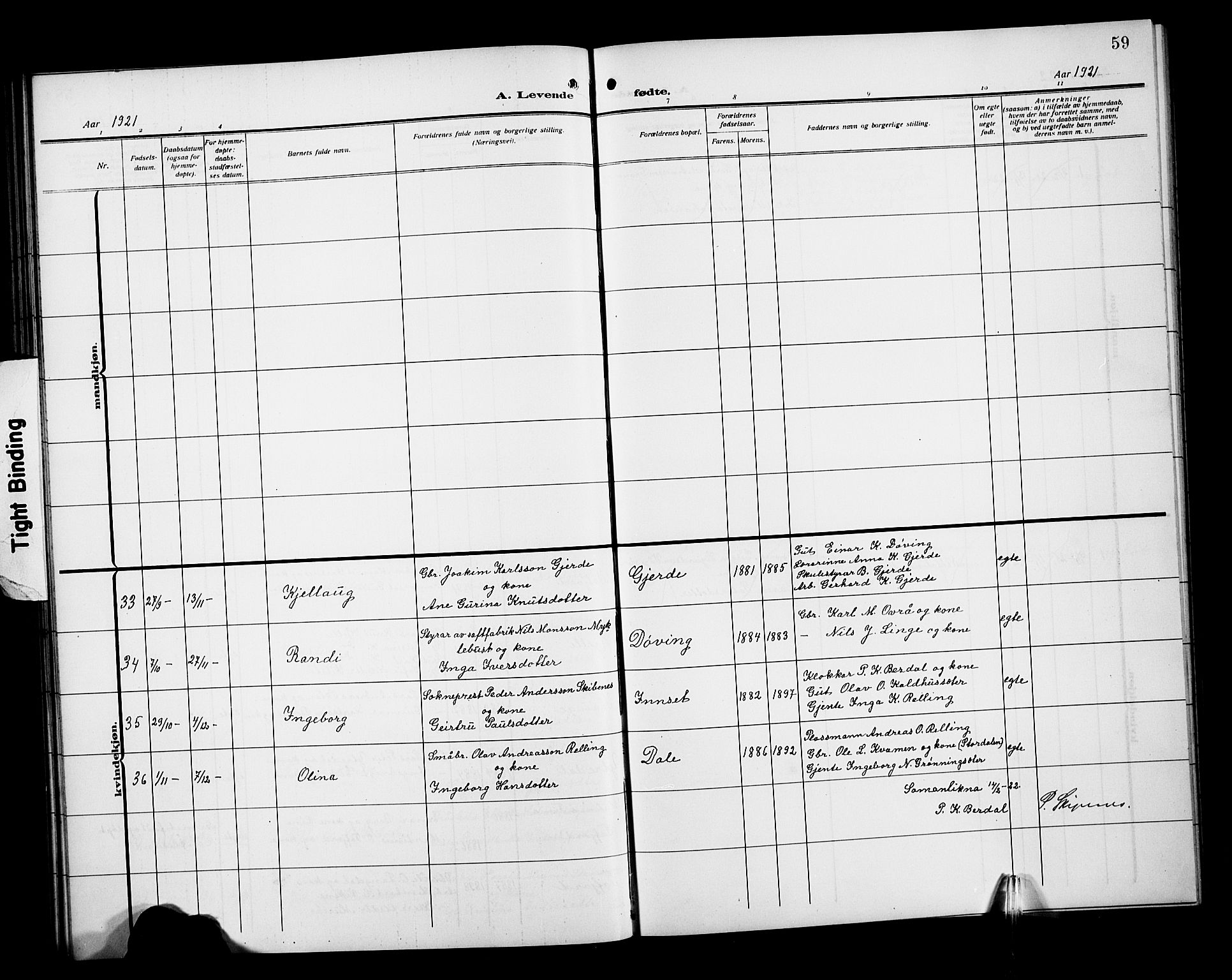 Ministerialprotokoller, klokkerbøker og fødselsregistre - Møre og Romsdal, AV/SAT-A-1454/519/L0265: Parish register (copy) no. 519C06, 1911-1921, p. 59