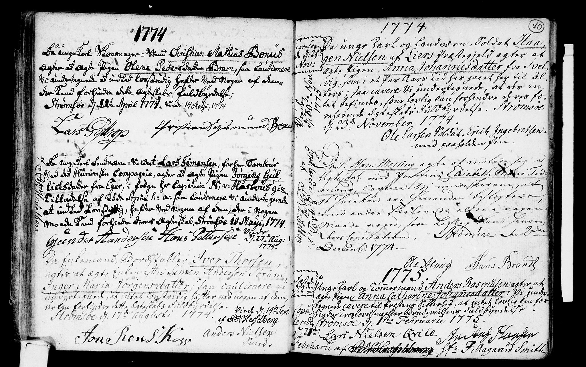 Strømsø kirkebøker, SAKO/A-246/H/Hb/L0001: Best man's statements no. 1, 1752-1815, p. 40