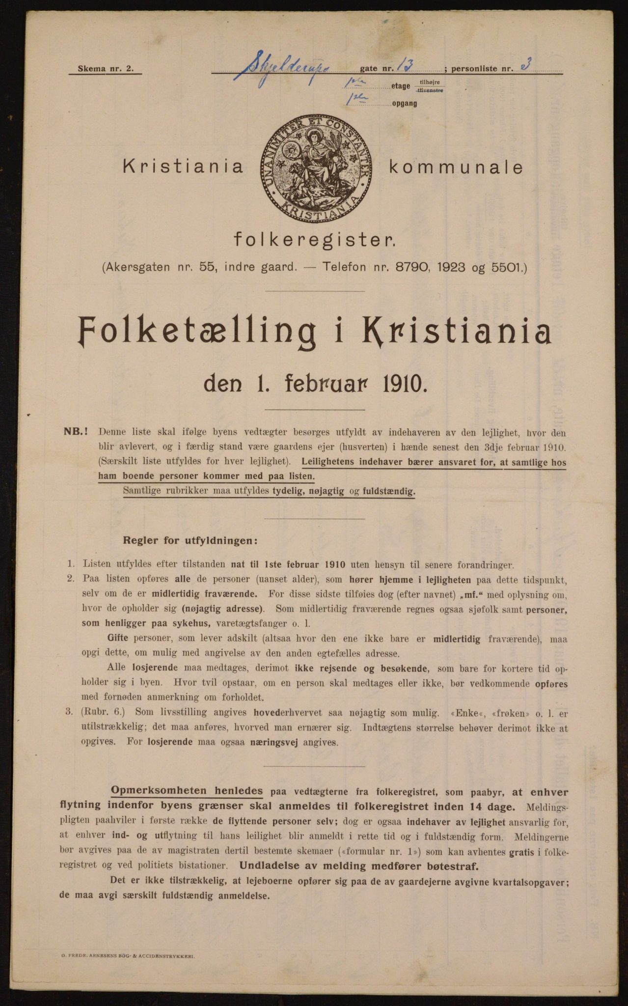 OBA, Municipal Census 1910 for Kristiania, 1910, p. 91393