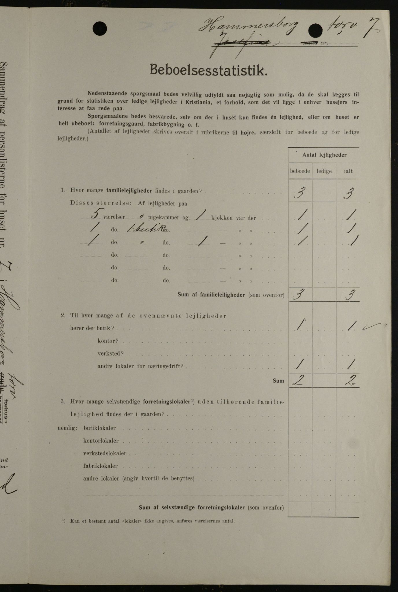 OBA, Municipal Census 1908 for Kristiania, 1908, p. 31104