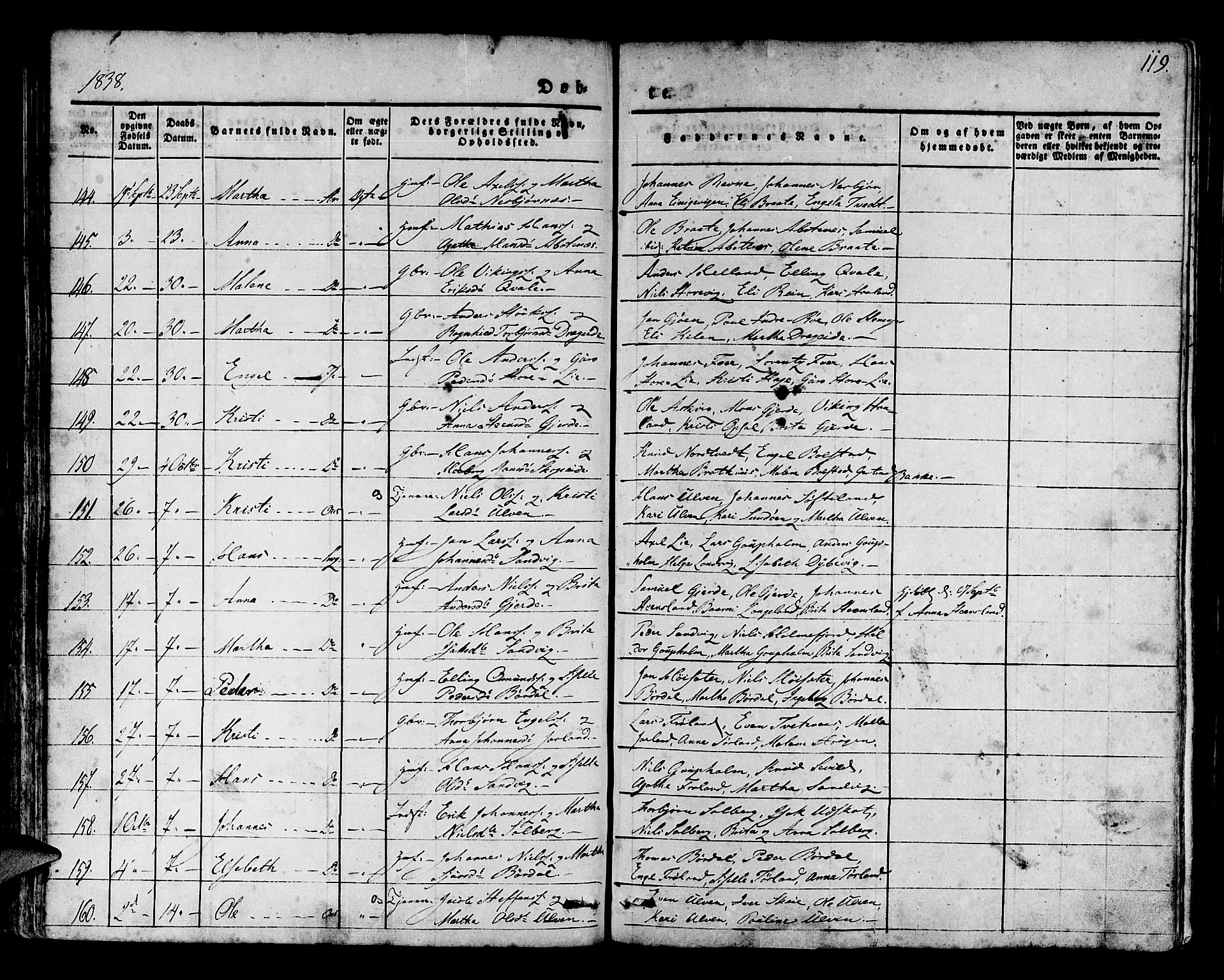 Os sokneprestembete, AV/SAB-A-99929: Parish register (official) no. A 14, 1826-1839, p. 119