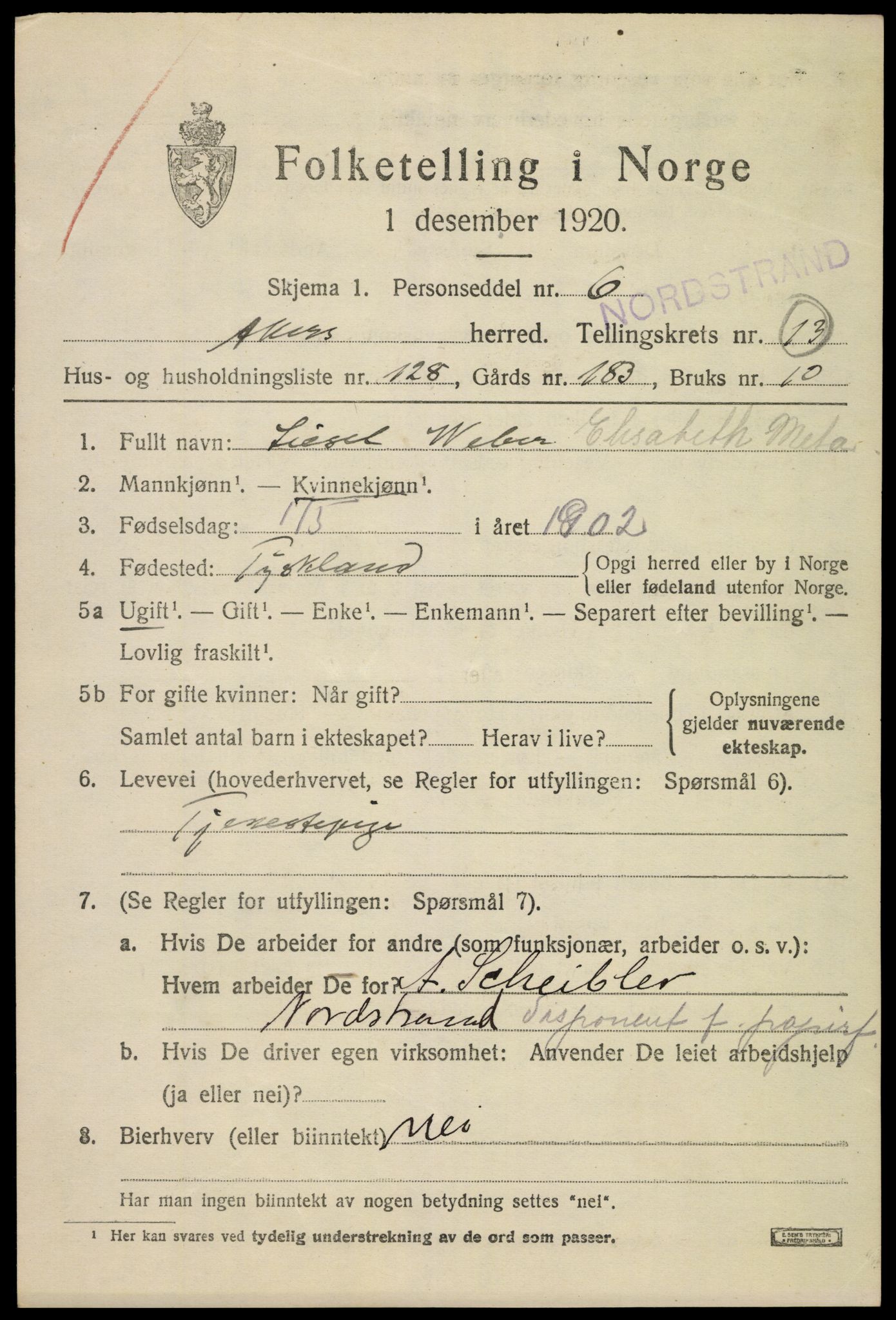 SAO, 1920 census for Aker, 1920, p. 80498