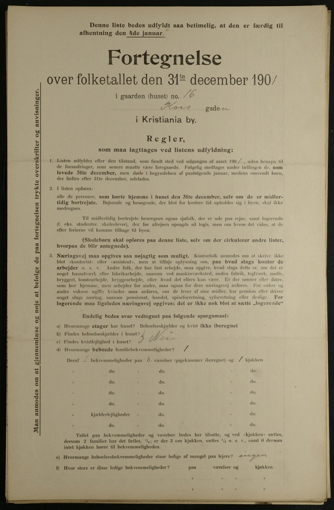 OBA, Municipal Census 1901 for Kristiania, 1901, p. 8259
