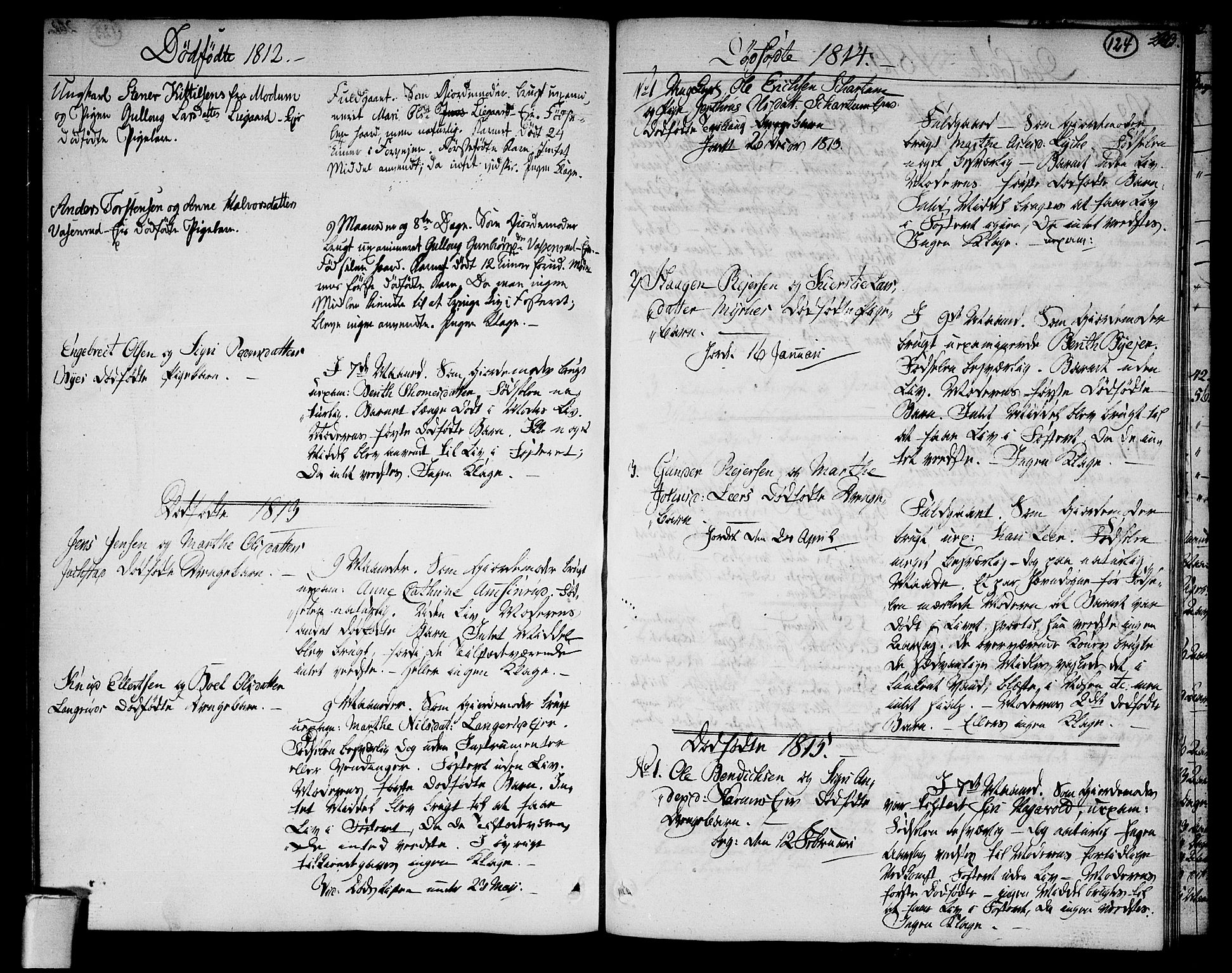 Sigdal kirkebøker, AV/SAKO-A-245/F/Fa/L0004: Parish register (official) no. I 4, 1812-1815, p. 124