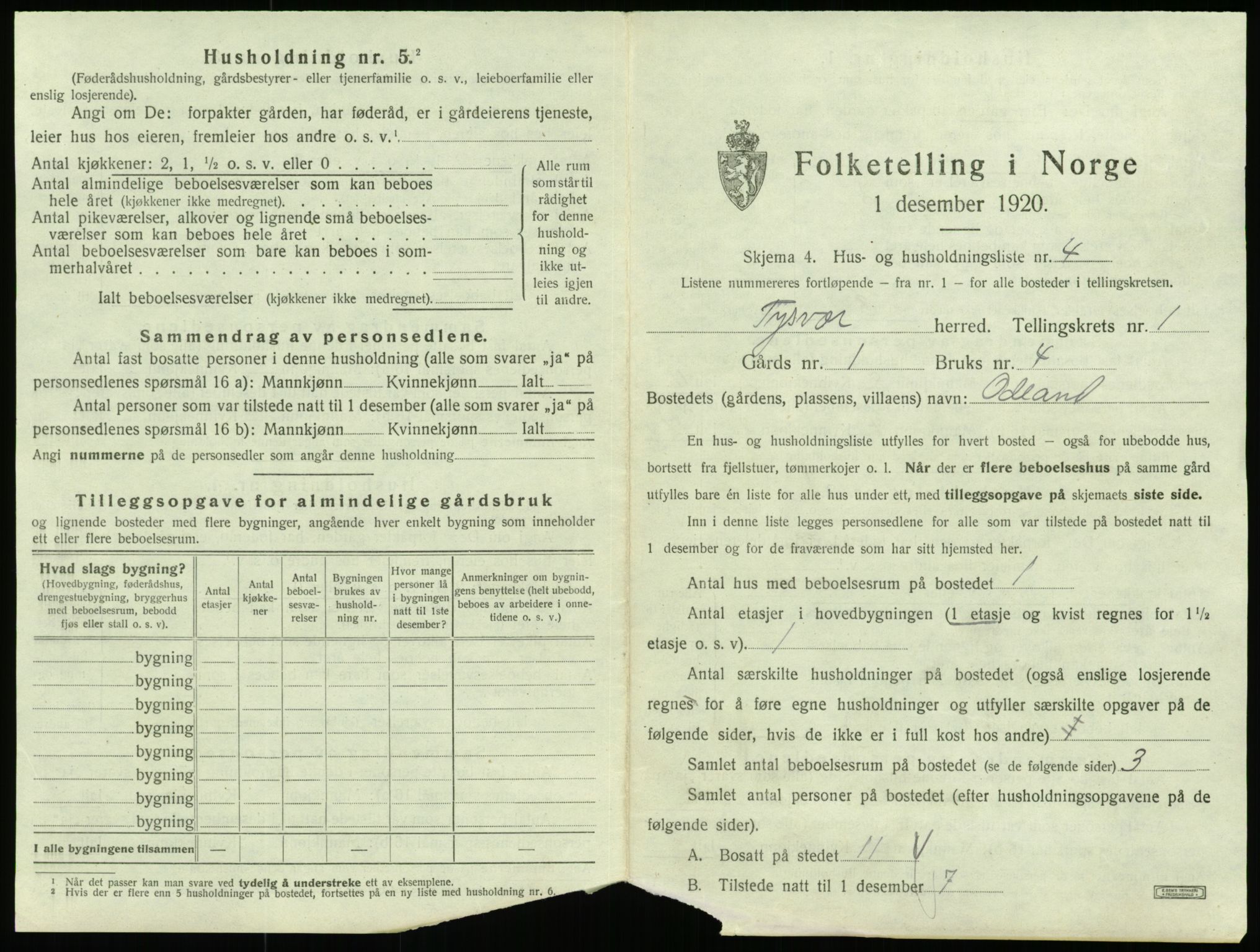 SAST, 1920 census for Tysvær, 1920, p. 48