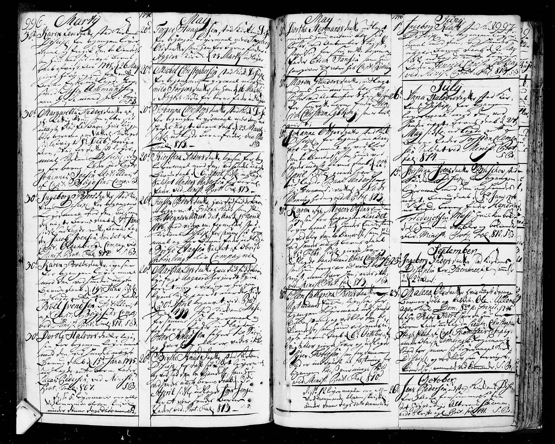 Oslo domkirke Kirkebøker, AV/SAO-A-10752/F/Fa/L0004: Parish register (official) no. 4, 1743-1786, p. 996-997
