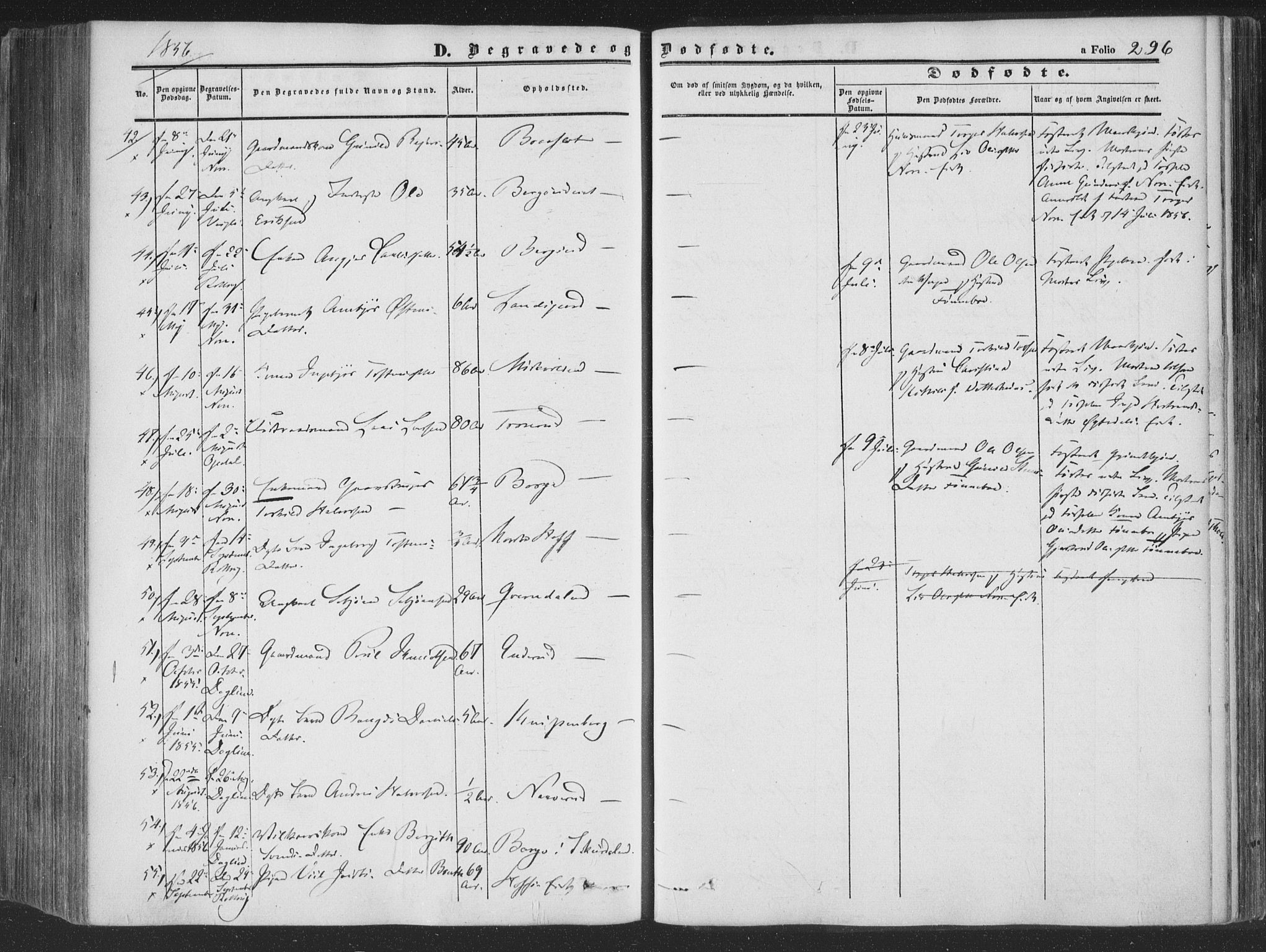 Rollag kirkebøker, AV/SAKO-A-240/F/Fa/L0008: Parish register (official) no. I 8, 1847-1860, p. 296