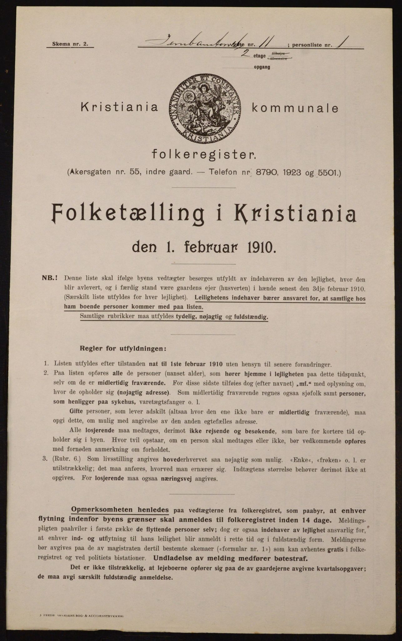 OBA, Municipal Census 1910 for Kristiania, 1910, p. 45640