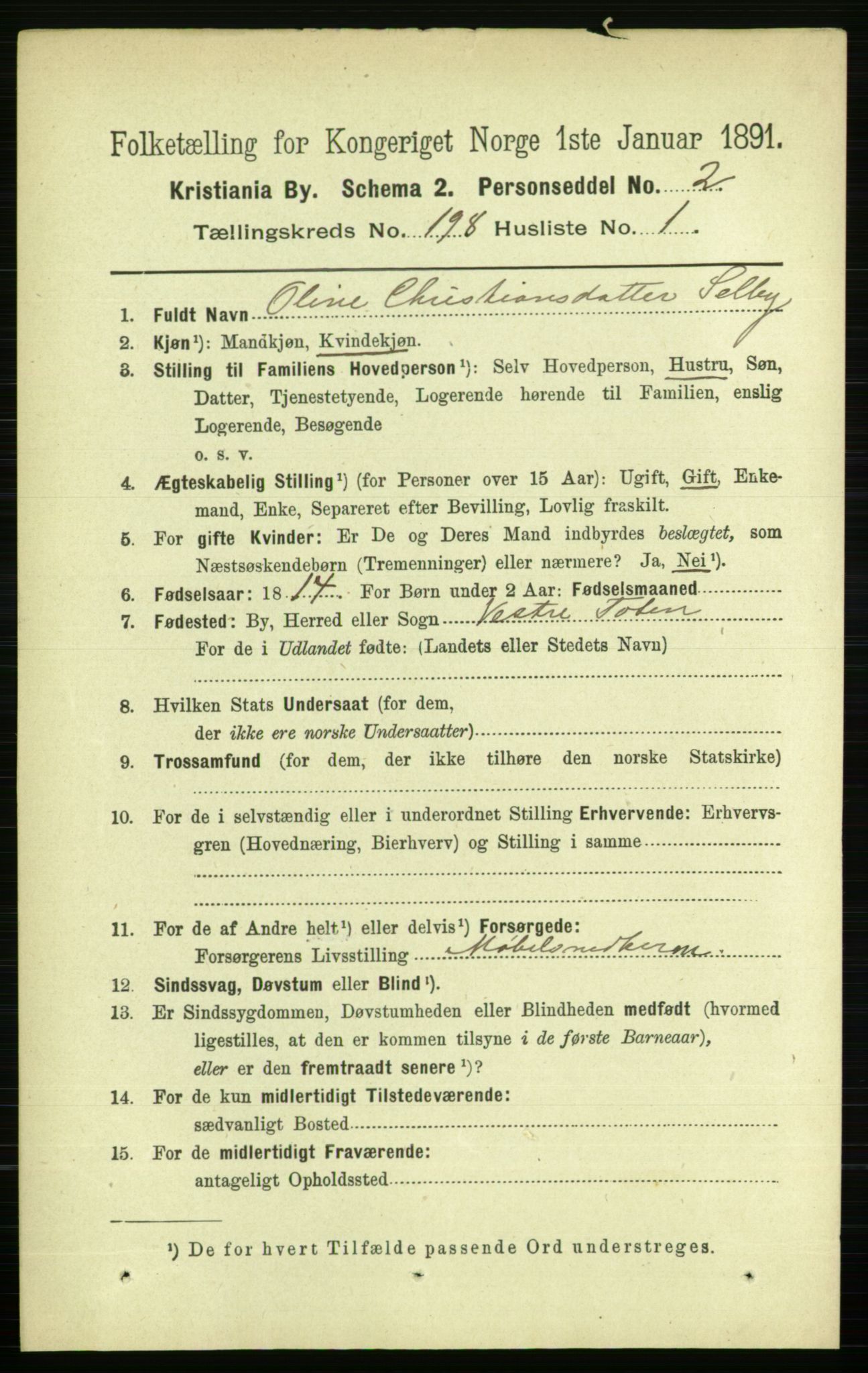 RA, 1891 census for 0301 Kristiania, 1891, p. 119282