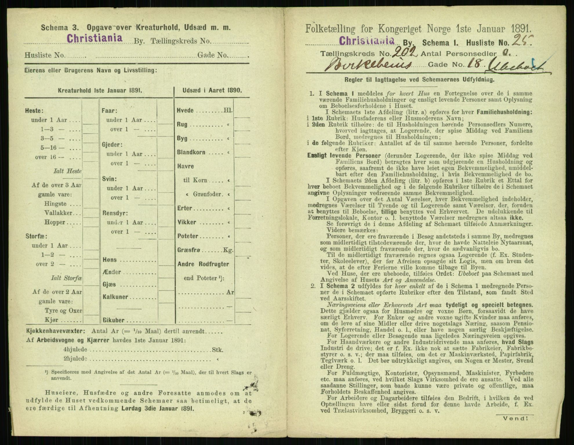 RA, 1891 census for 0301 Kristiania, 1891, p. 121516