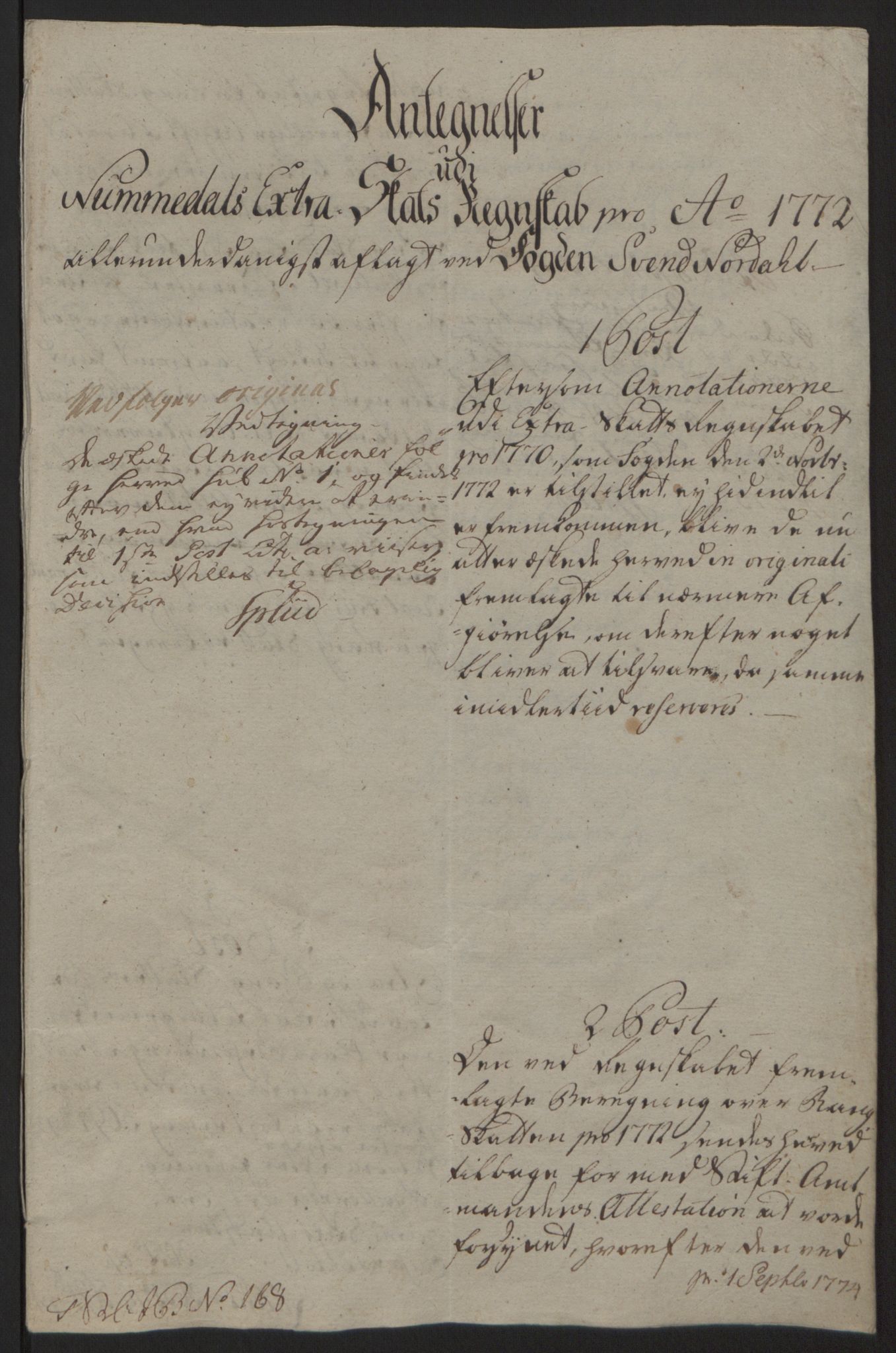 Rentekammeret inntil 1814, Reviderte regnskaper, Fogderegnskap, RA/EA-4092/R64/L4502: Ekstraskatten Namdal, 1762-1772, p. 473