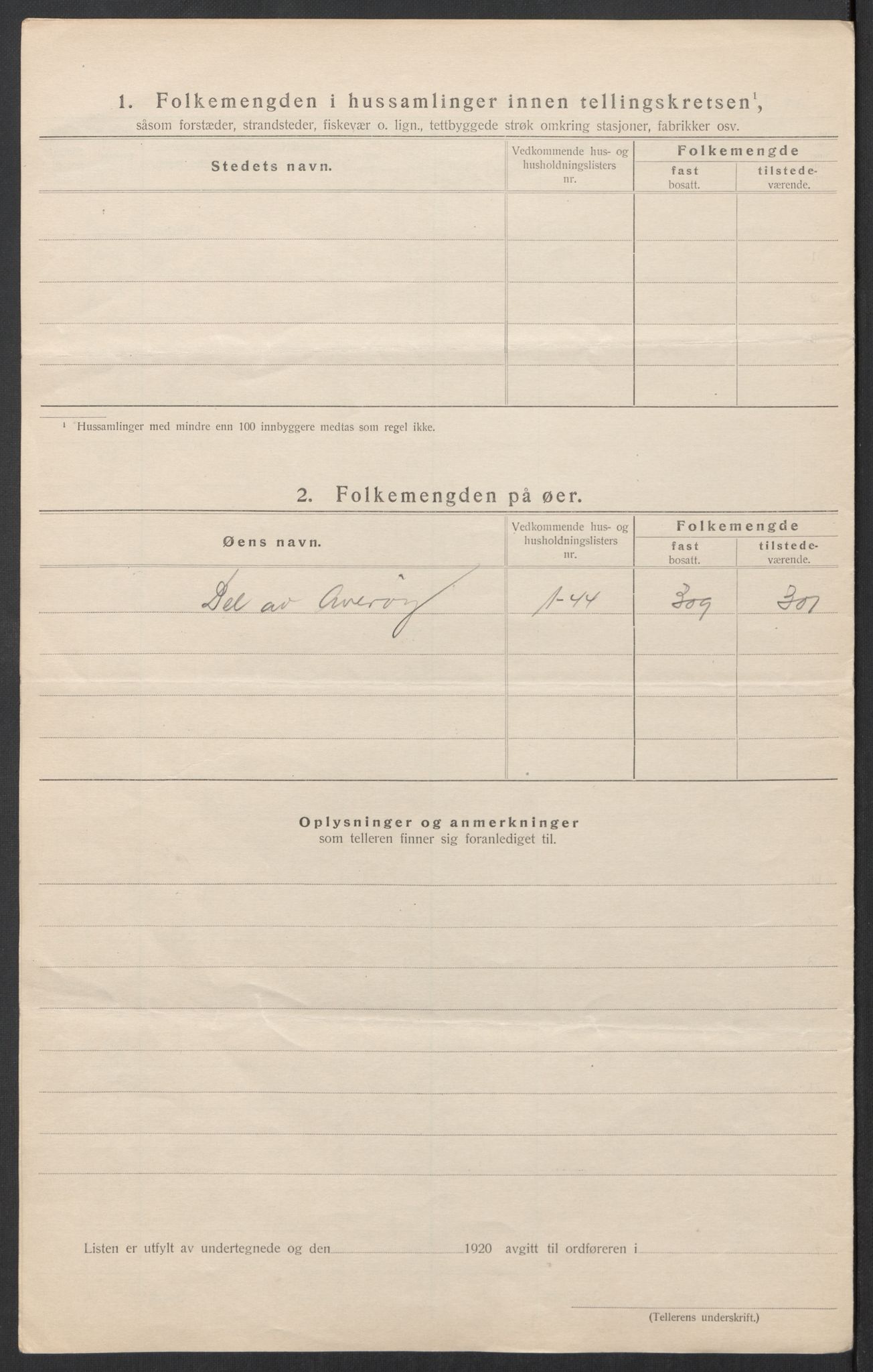 SAT, 1920 census for Bremsnes, 1920, p. 32