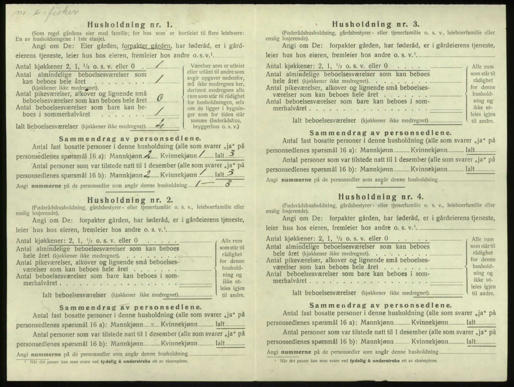 SAB, 1920 census for Solund, 1920, p. 206