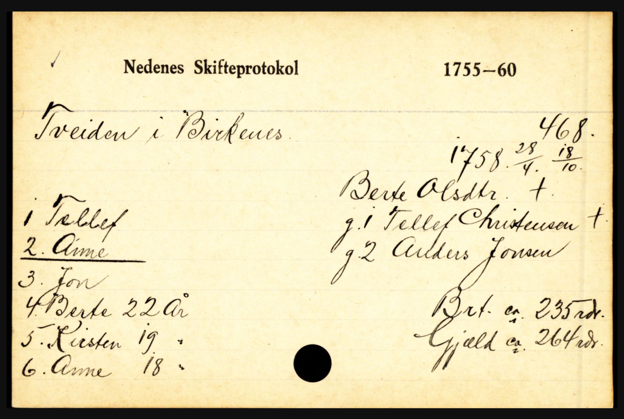 Nedenes sorenskriveri før 1824, AV/SAK-1221-0007/H, p. 31493