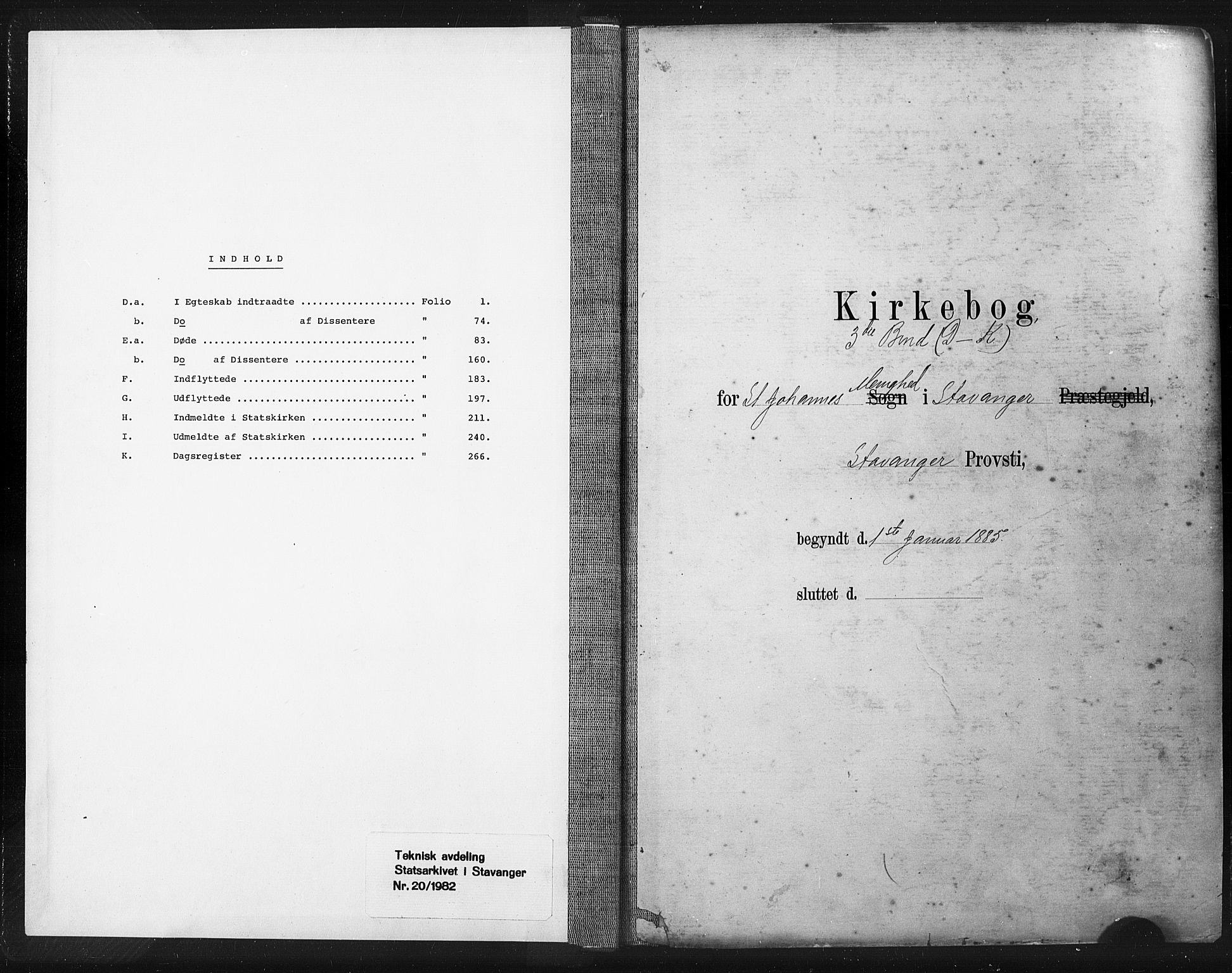 St. Johannes sokneprestkontor, AV/SAST-A-101814/001/30/30BA/L0003: Parish register (official) no. A 3, 1885-1910