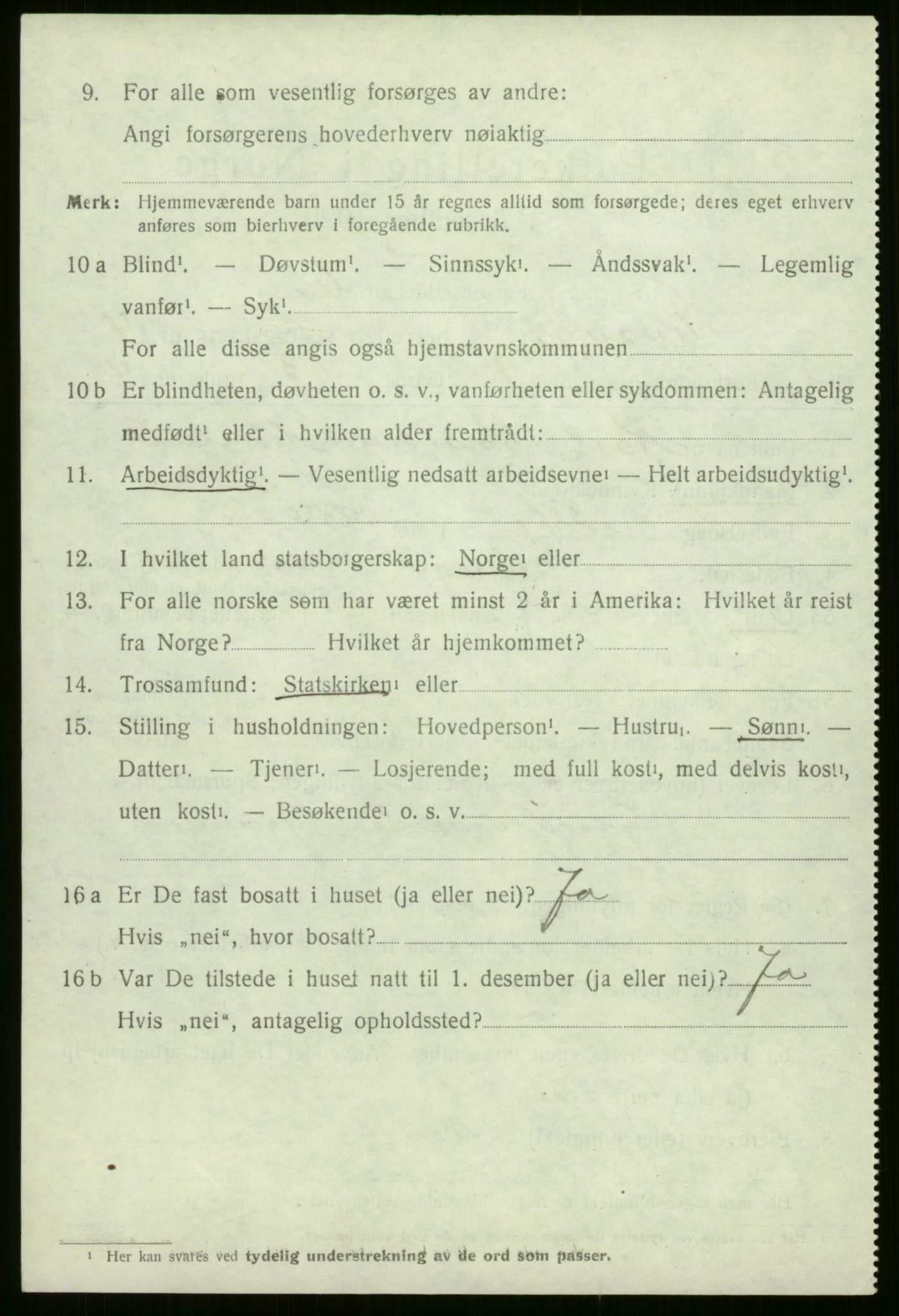 SAB, 1920 census for Evanger, 1920, p. 1364