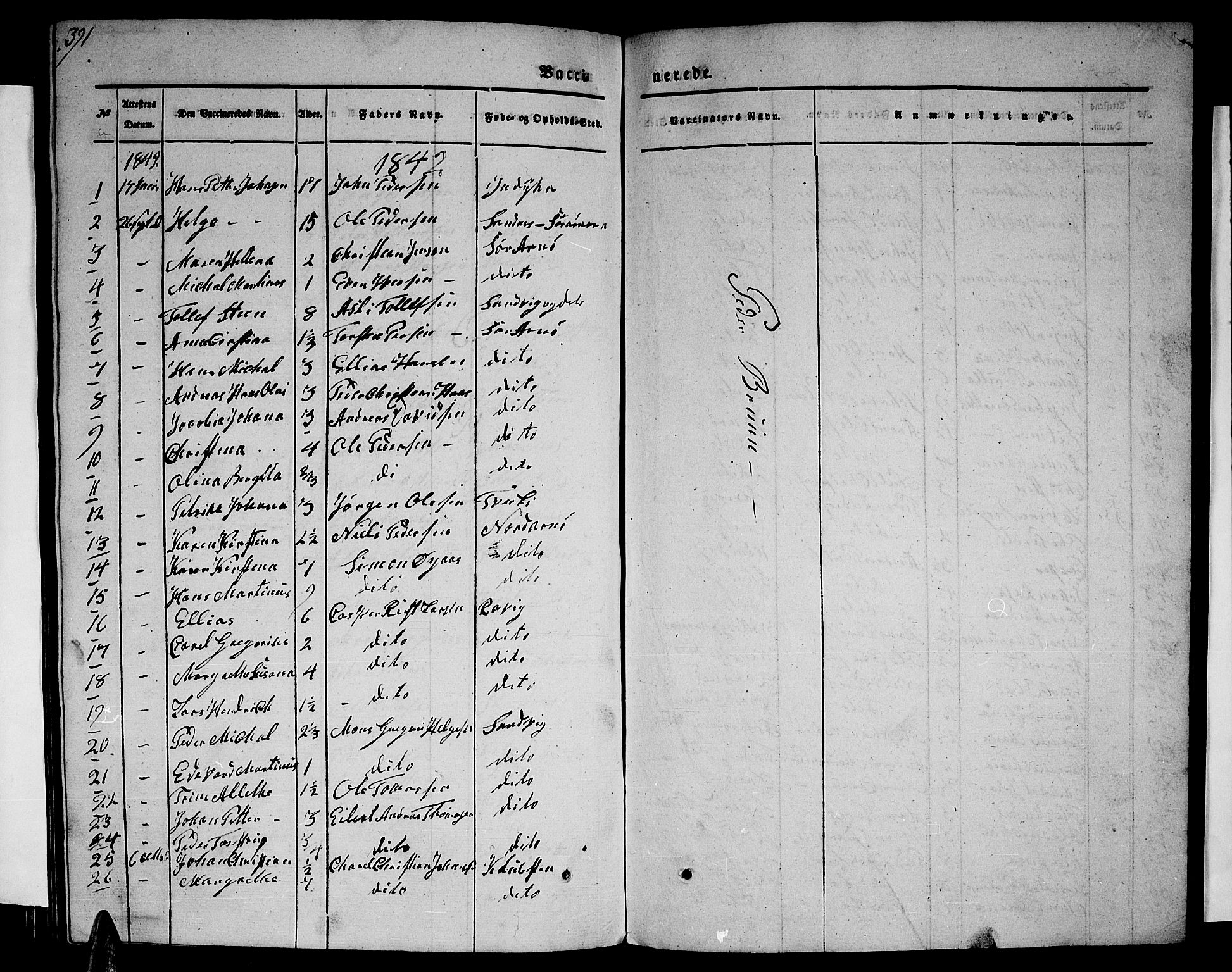 Ministerialprotokoller, klokkerbøker og fødselsregistre - Nordland, SAT/A-1459/805/L0106: Parish register (copy) no. 805C02, 1841-1861, p. 391