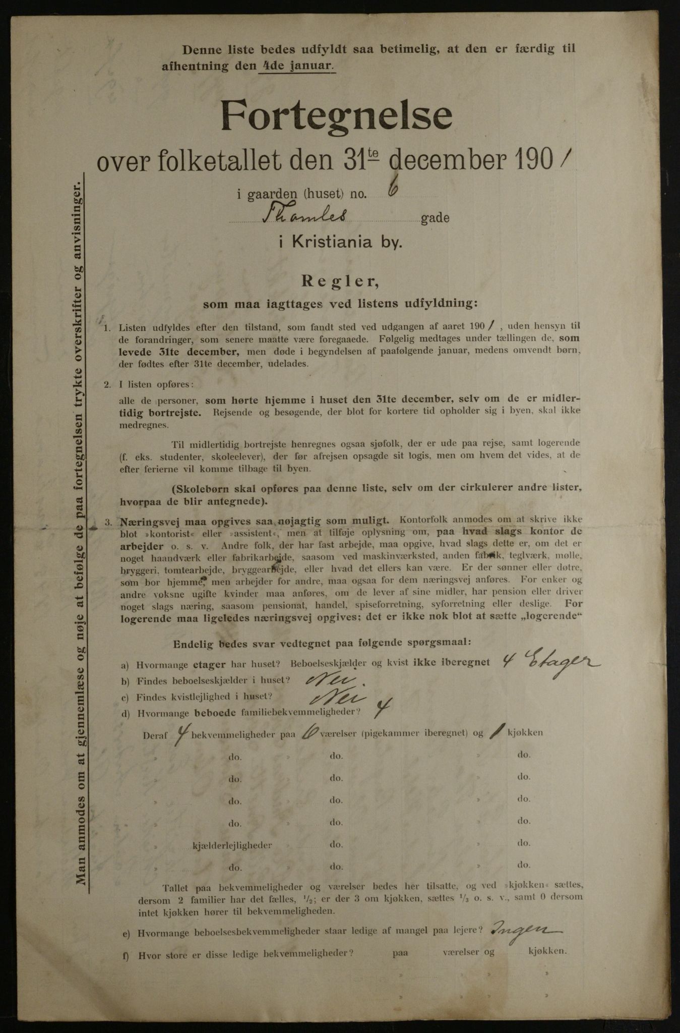 OBA, Municipal Census 1901 for Kristiania, 1901, p. 16746