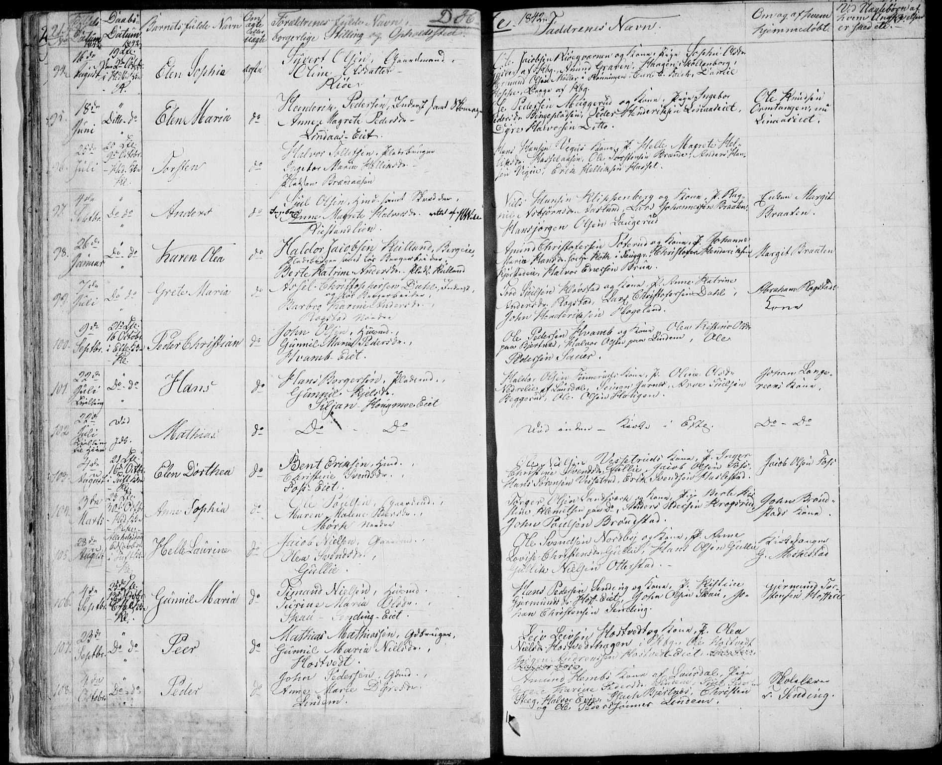 Sandsvær kirkebøker, AV/SAKO-A-244/F/Fa/L0005: Parish register (official) no. I 5, 1840-1856, p. 42-43