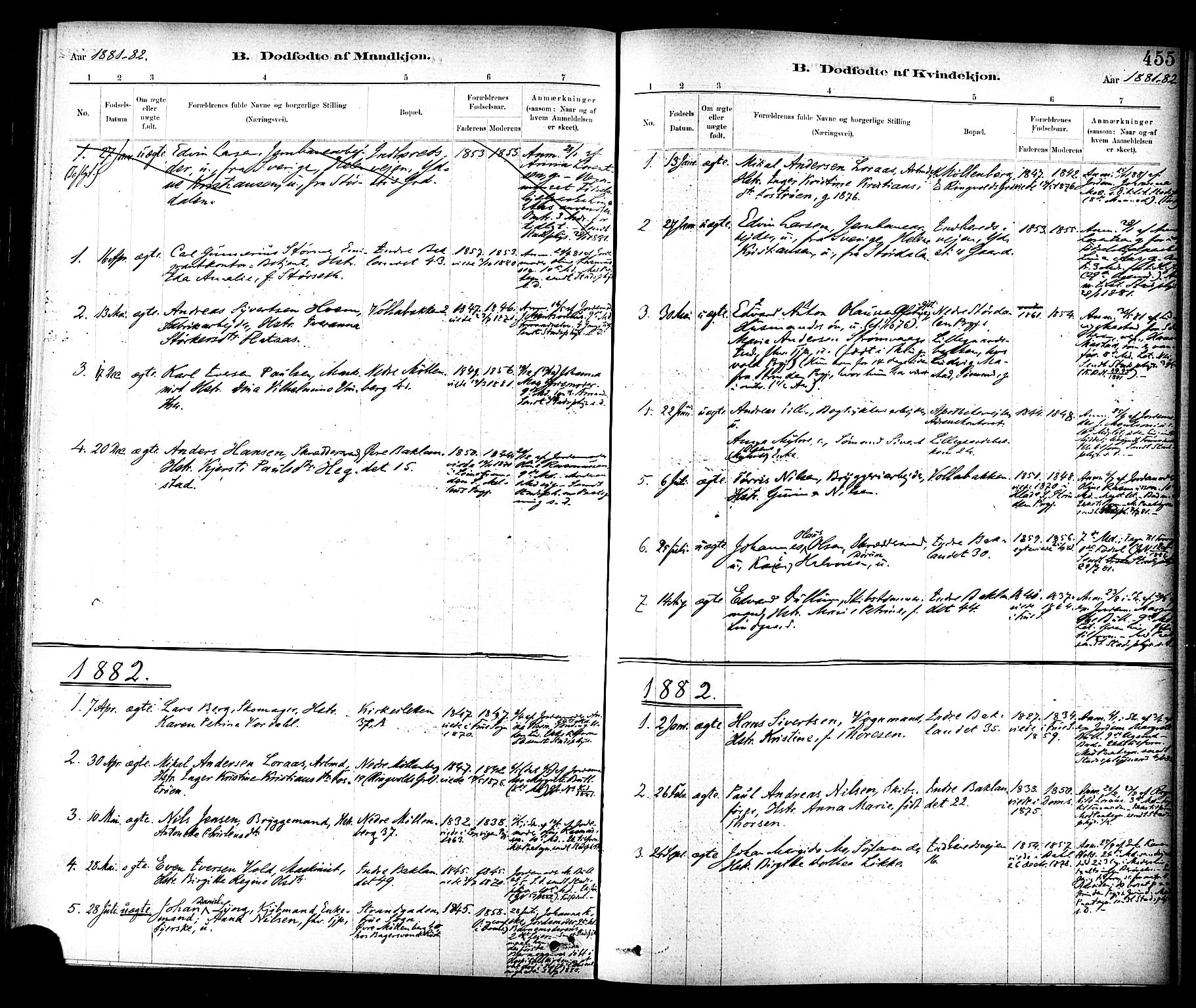 Ministerialprotokoller, klokkerbøker og fødselsregistre - Sør-Trøndelag, SAT/A-1456/604/L0188: Parish register (official) no. 604A09, 1878-1892, p. 455