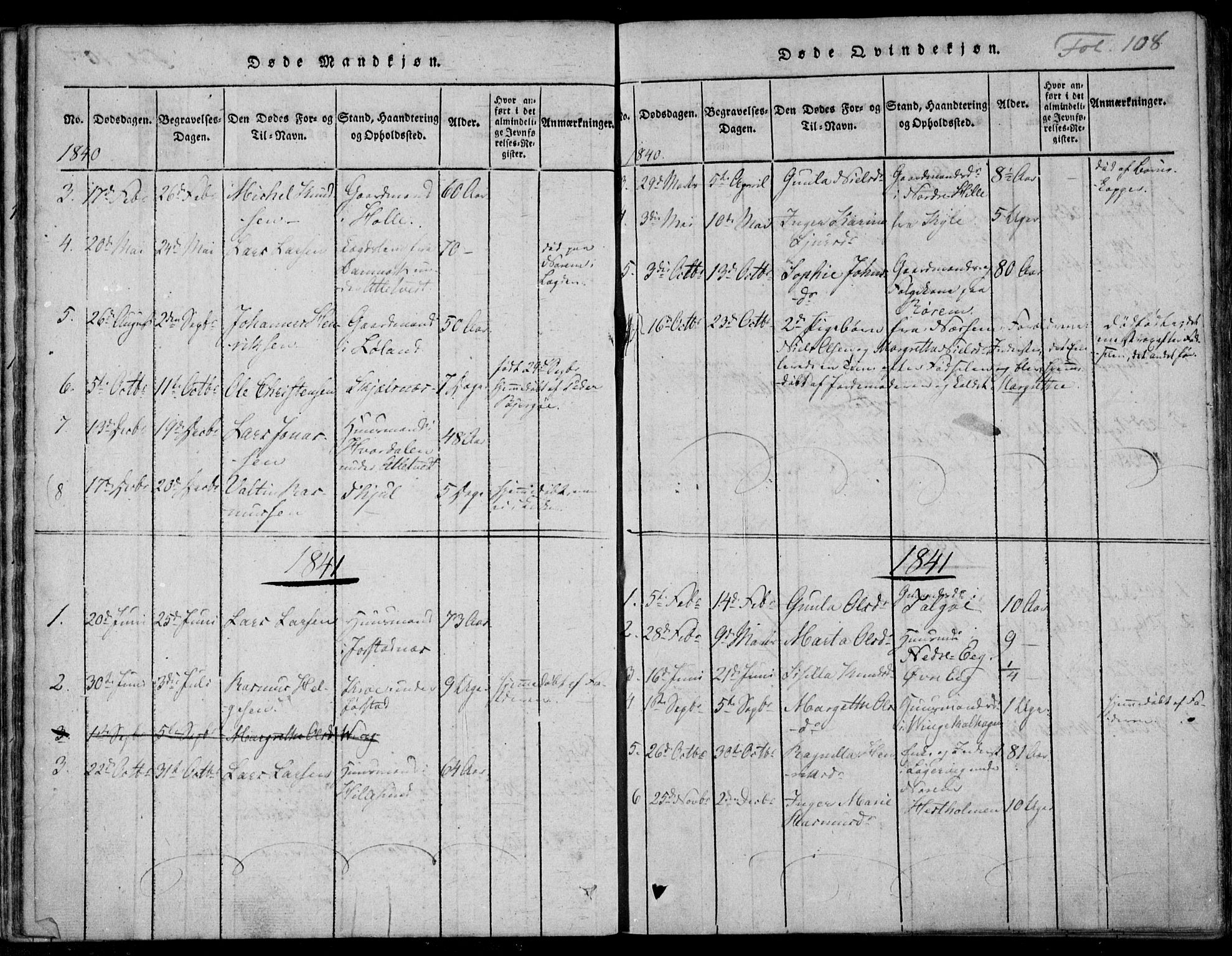 Nedstrand sokneprestkontor, AV/SAST-A-101841/01/IV: Parish register (official) no. A 7, 1816-1870, p. 108