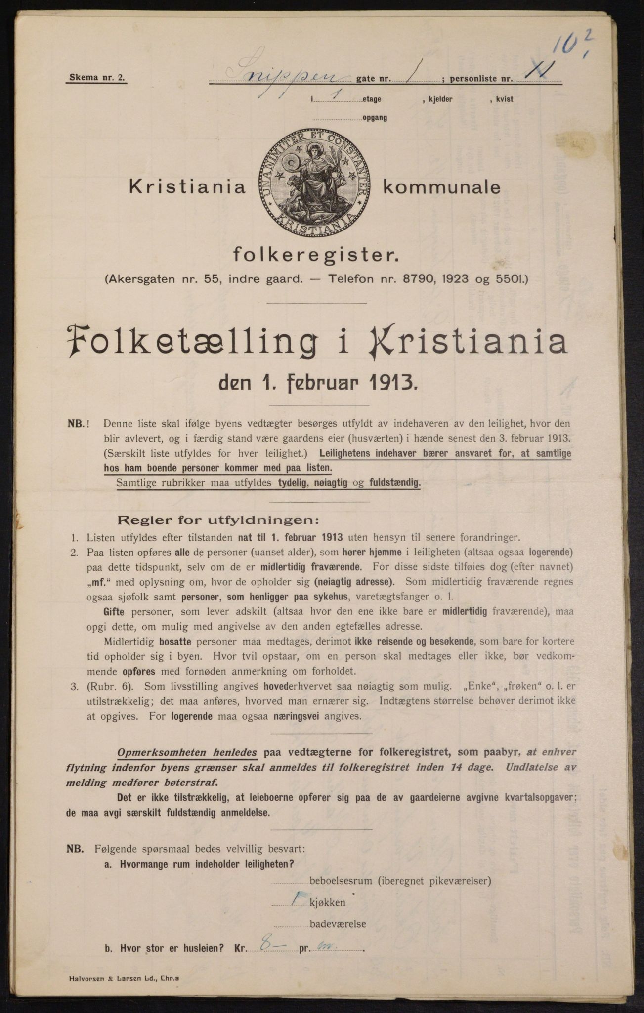 OBA, Municipal Census 1913 for Kristiania, 1913, p. 97986