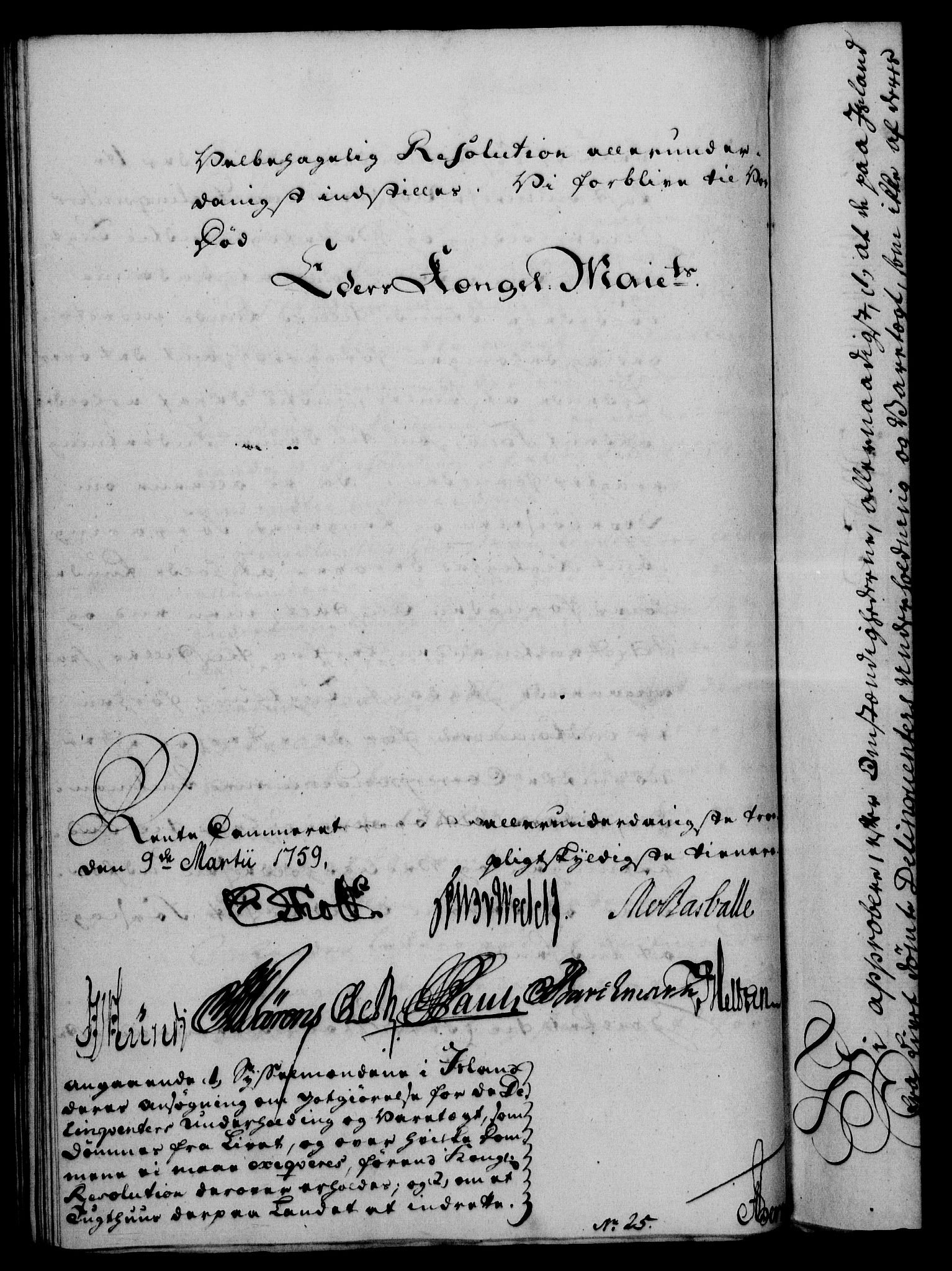 Rentekammeret, Kammerkanselliet, AV/RA-EA-3111/G/Gf/Gfa/L0041: Norsk relasjons- og resolusjonsprotokoll (merket RK 52.41), 1759, p. 216