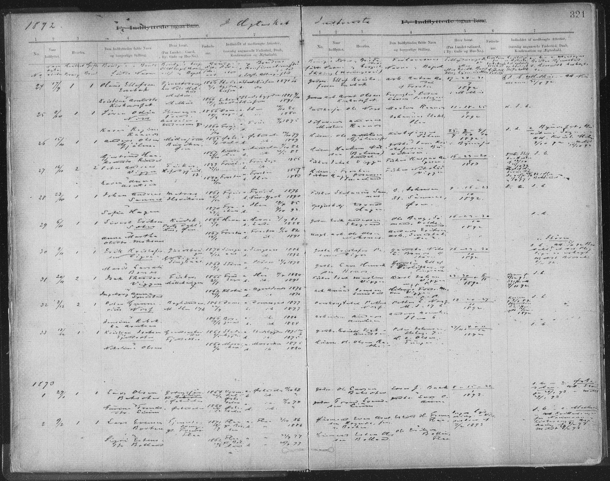 Ministerialprotokoller, klokkerbøker og fødselsregistre - Sør-Trøndelag, SAT/A-1456/603/L0163: Parish register (official) no. 603A02, 1879-1895, p. 321
