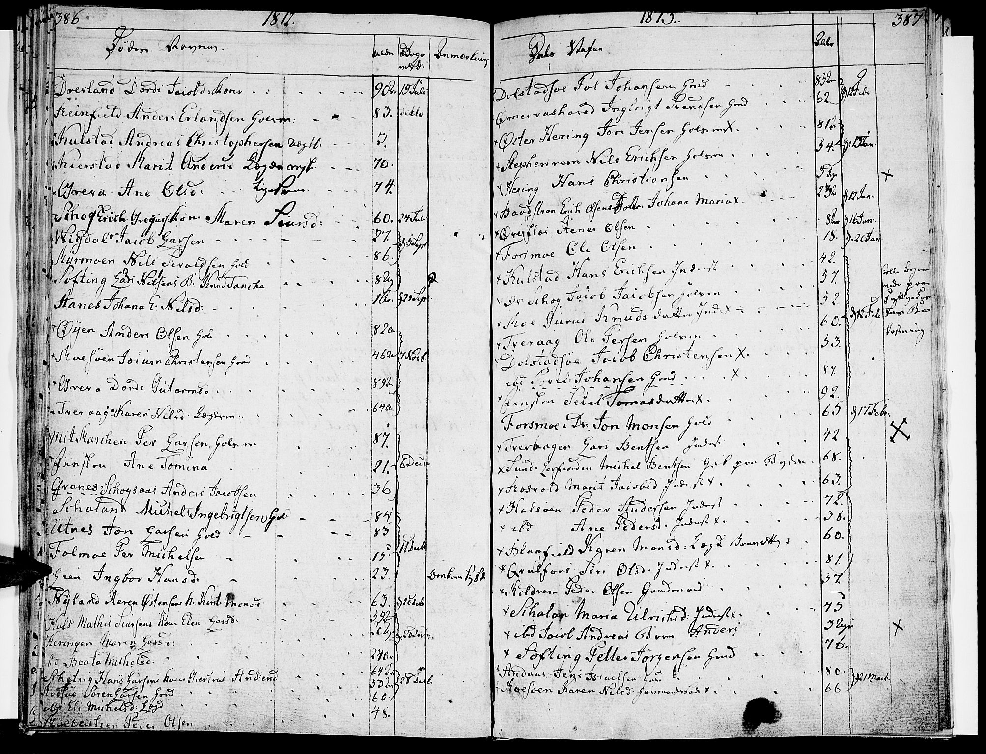 Ministerialprotokoller, klokkerbøker og fødselsregistre - Nordland, SAT/A-1459/820/L0287: Parish register (official) no. 820A08, 1800-1819, p. 386-387