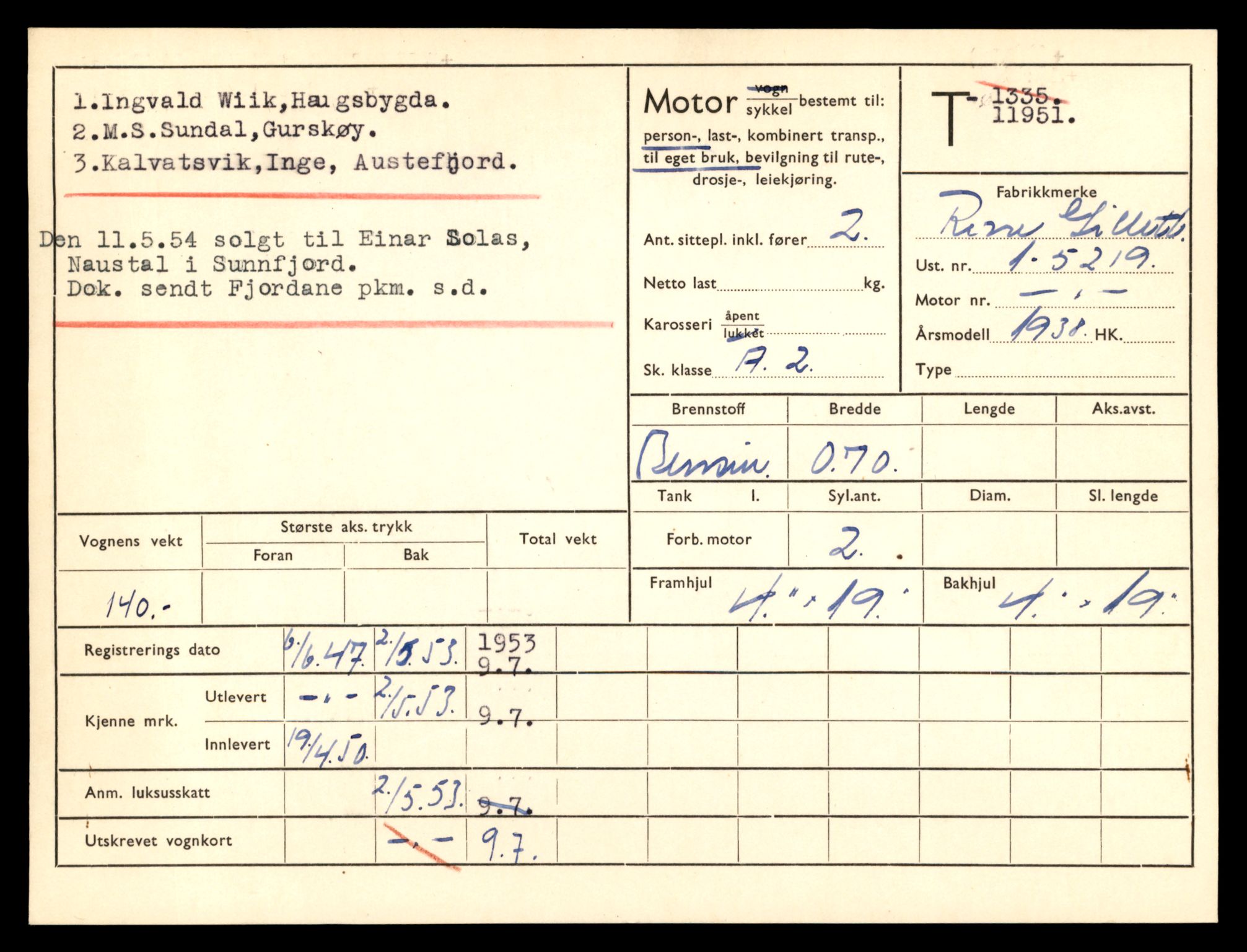 Møre og Romsdal vegkontor - Ålesund trafikkstasjon, SAT/A-4099/F/Fe/L0031: Registreringskort for kjøretøy T 11800 - T 11996, 1927-1998, p. 2573