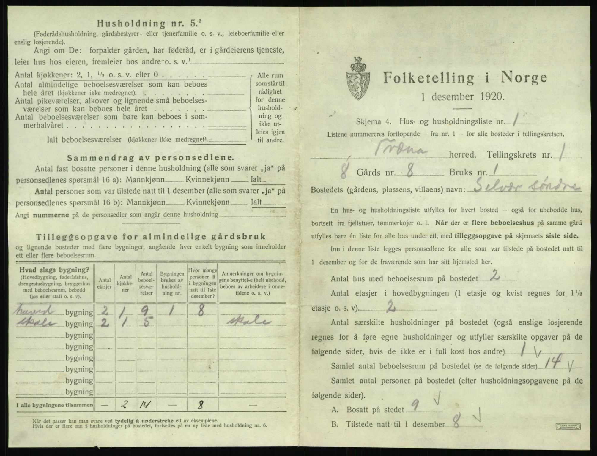 SAT, 1920 census for Træna, 1920, p. 20