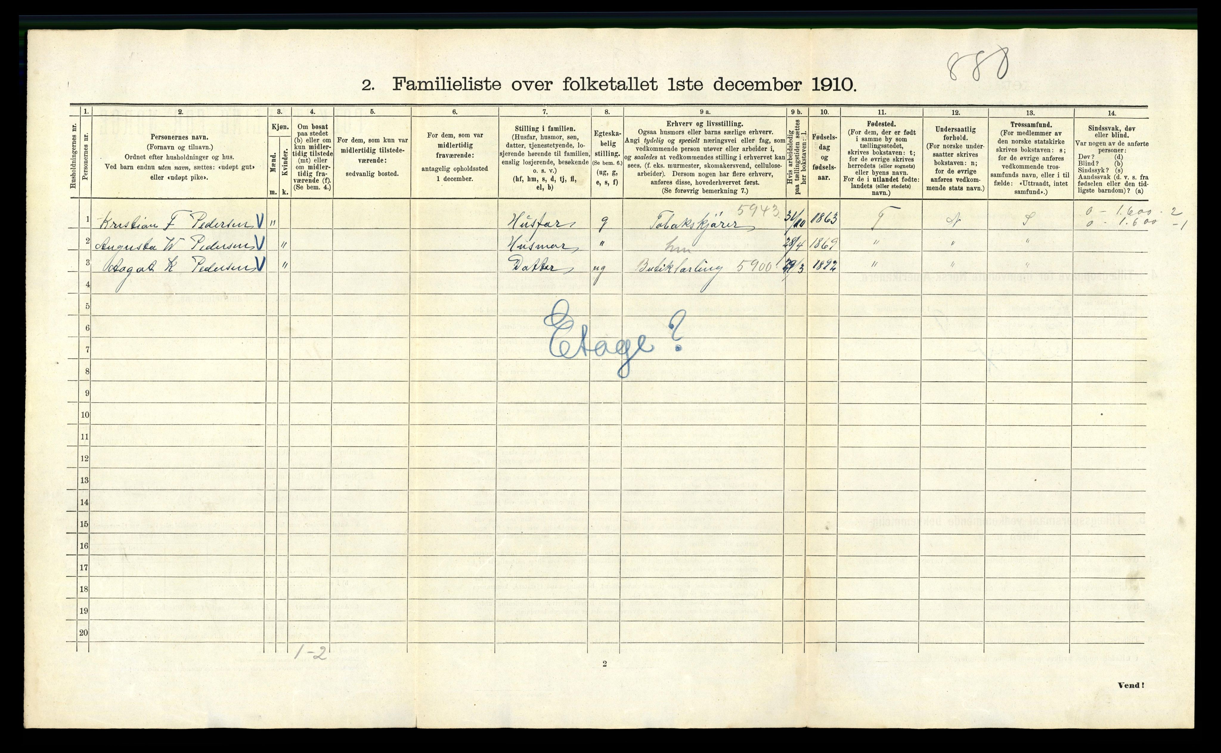 RA, 1910 census for Kristiania, 1910, p. 114132