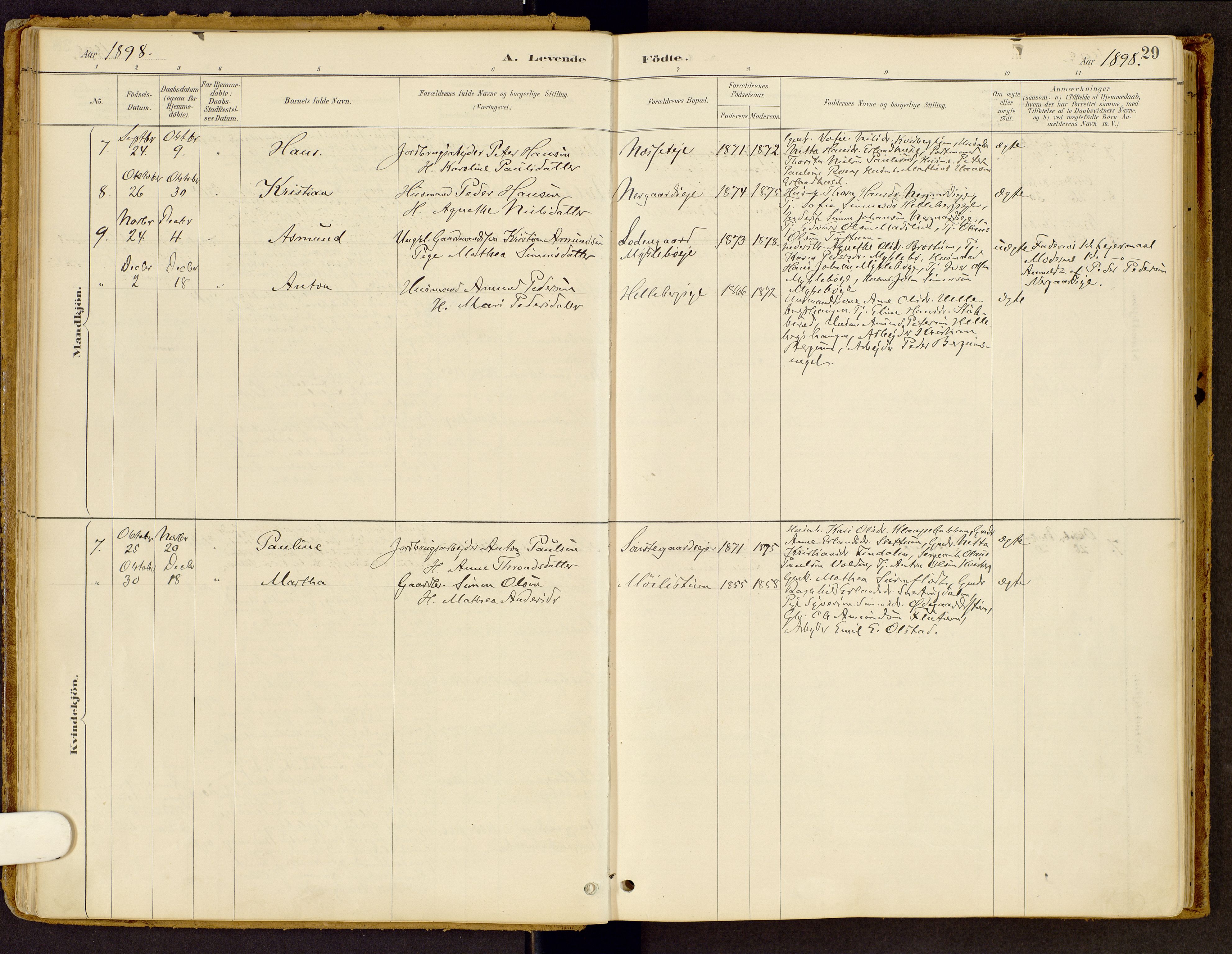 Vestre Gausdal prestekontor, AV/SAH-PREST-094/H/Ha/Haa/L0002: Parish register (official) no. 2, 1887-1918, p. 29