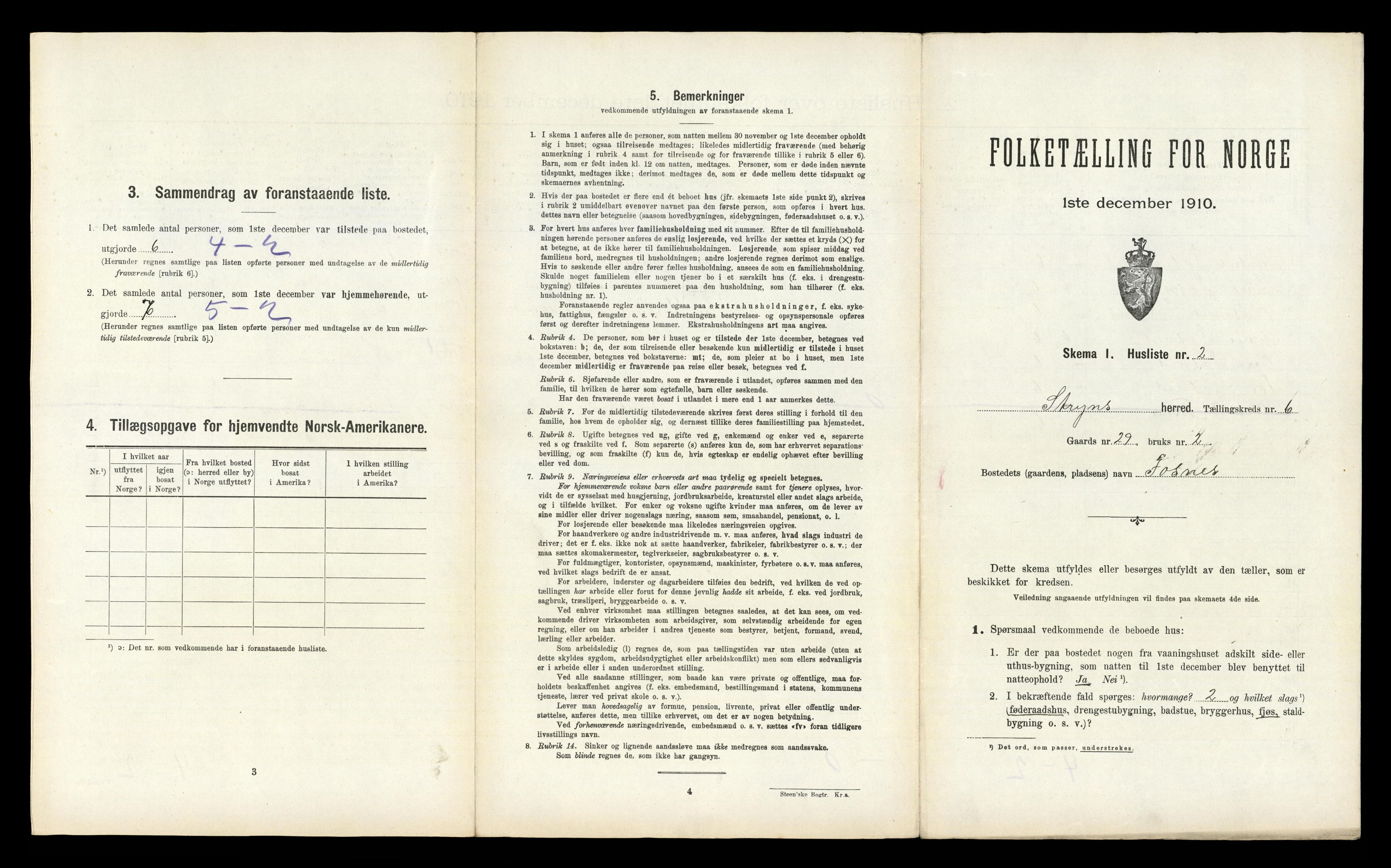 RA, 1910 census for Stryn, 1910, p. 309