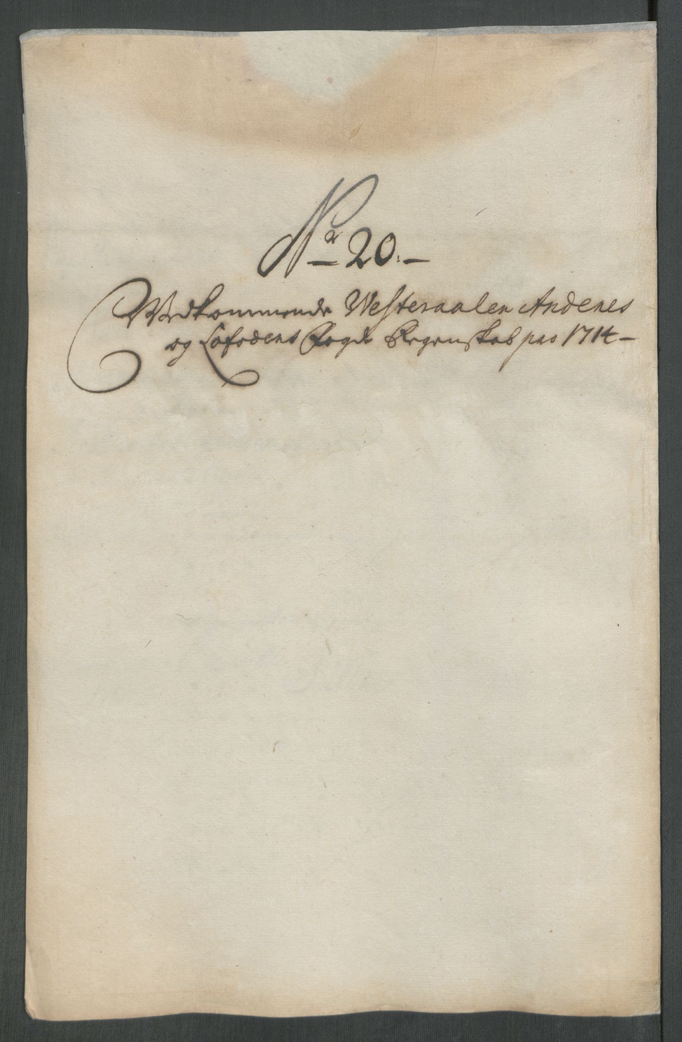 Rentekammeret inntil 1814, Reviderte regnskaper, Fogderegnskap, AV/RA-EA-4092/R67/L4680: Fogderegnskap Vesterålen, Andenes og Lofoten, 1714, p. 129