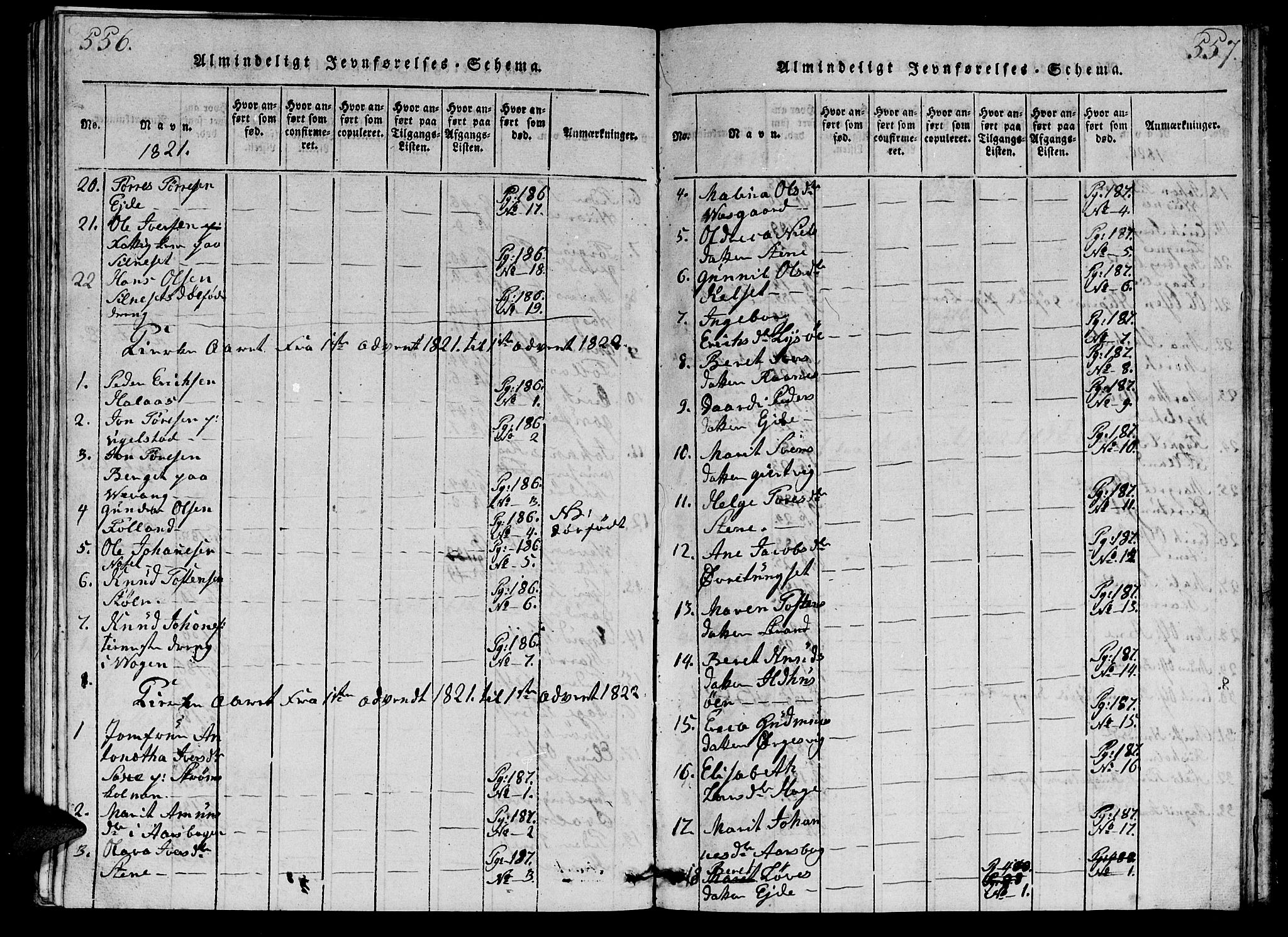 Ministerialprotokoller, klokkerbøker og fødselsregistre - Møre og Romsdal, AV/SAT-A-1454/570/L0831: Parish register (official) no. 570A05, 1819-1829, p. 556-557