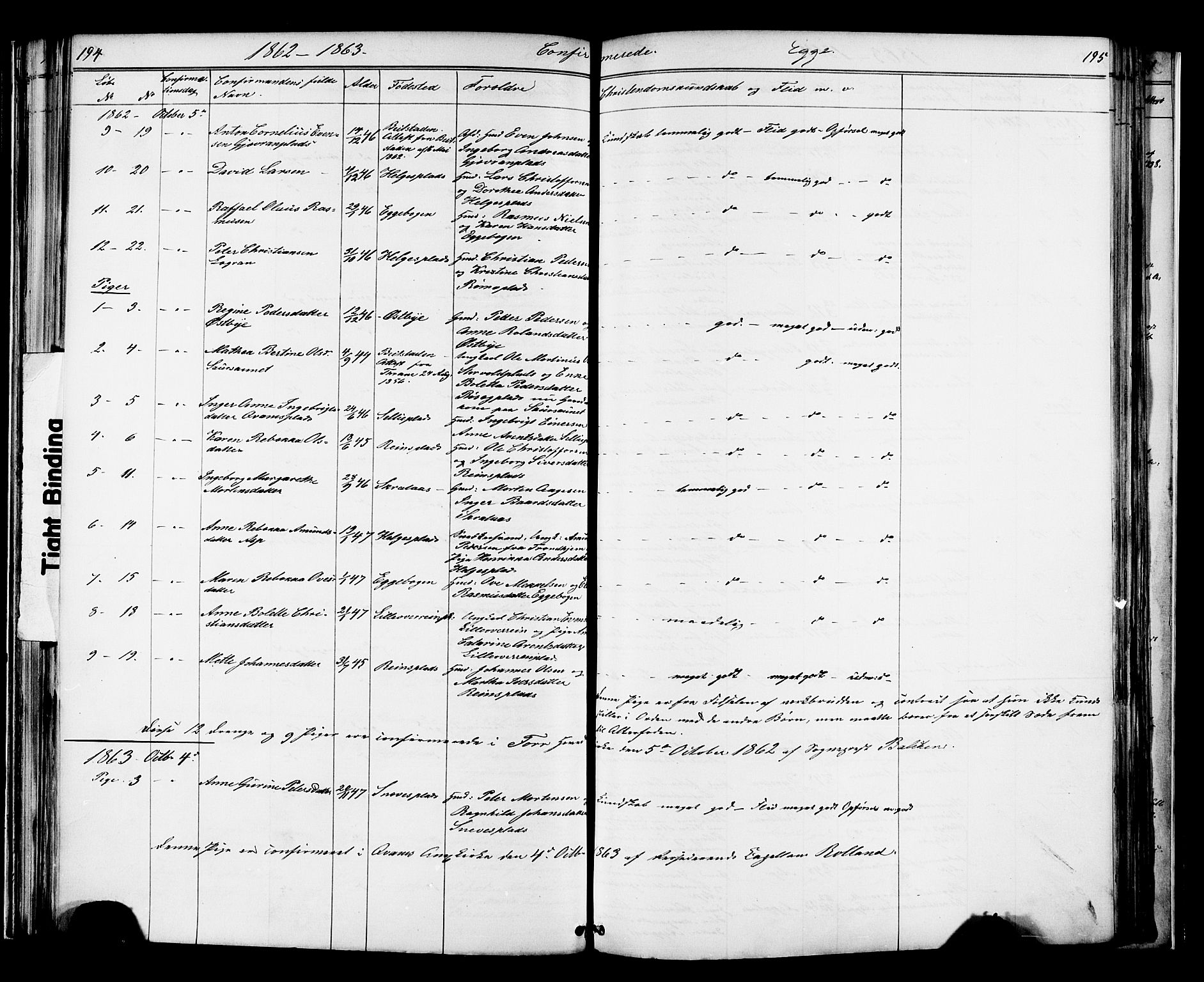 Ministerialprotokoller, klokkerbøker og fødselsregistre - Nord-Trøndelag, SAT/A-1458/739/L0367: Parish register (official) no. 739A01 /3, 1838-1868, p. 194-195