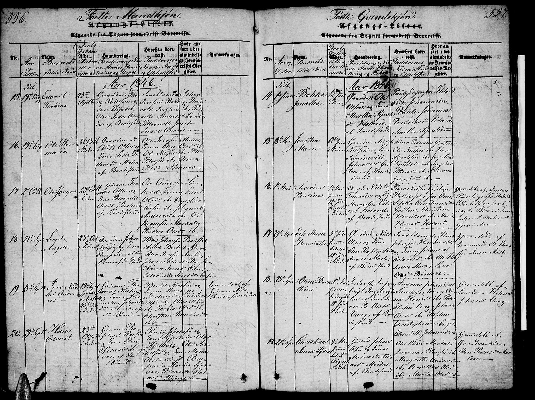 Ministerialprotokoller, klokkerbøker og fødselsregistre - Nordland, AV/SAT-A-1459/812/L0186: Parish register (copy) no. 812C04, 1820-1849, p. 556-557