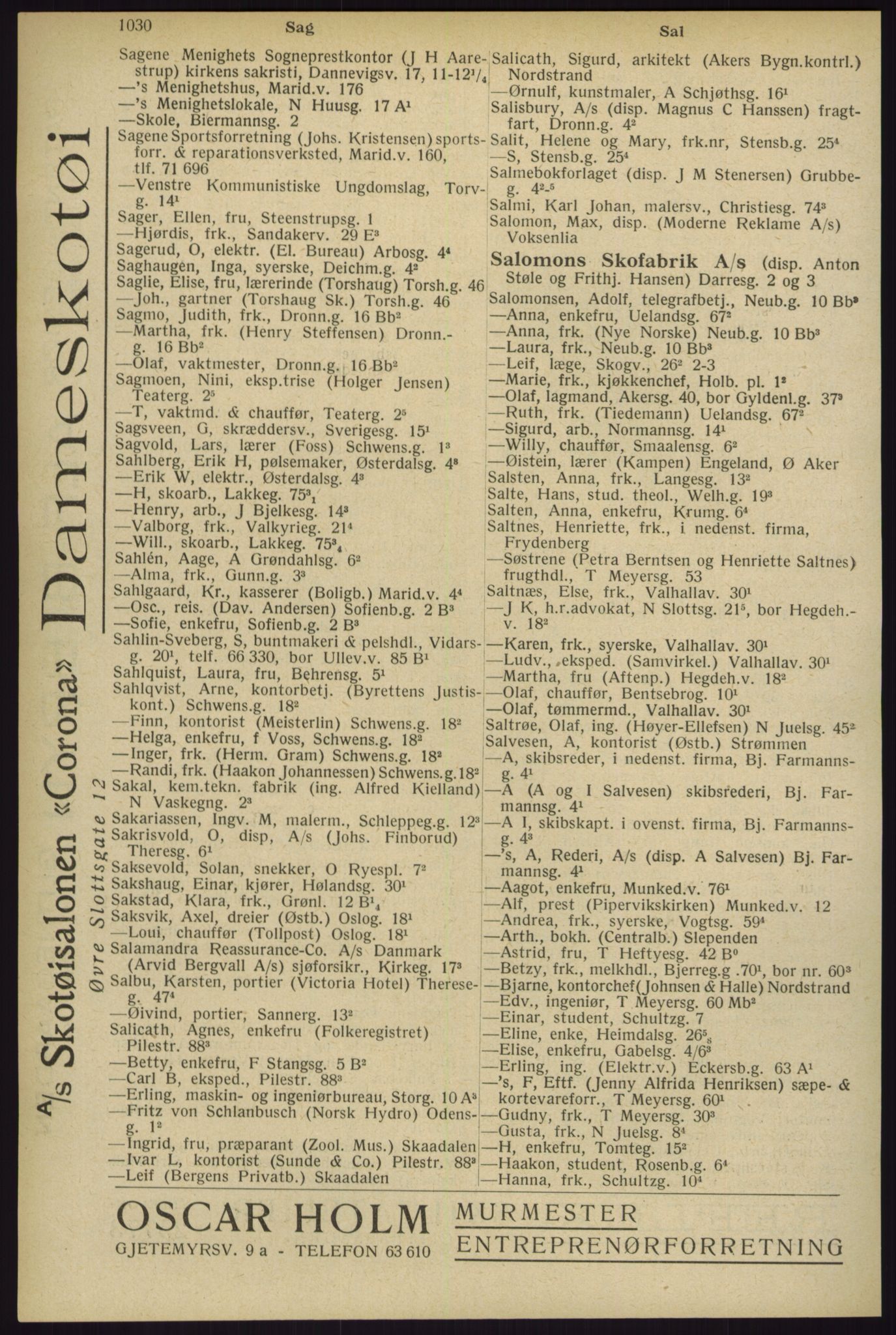 Kristiania/Oslo adressebok, PUBL/-, 1929, p. 1030