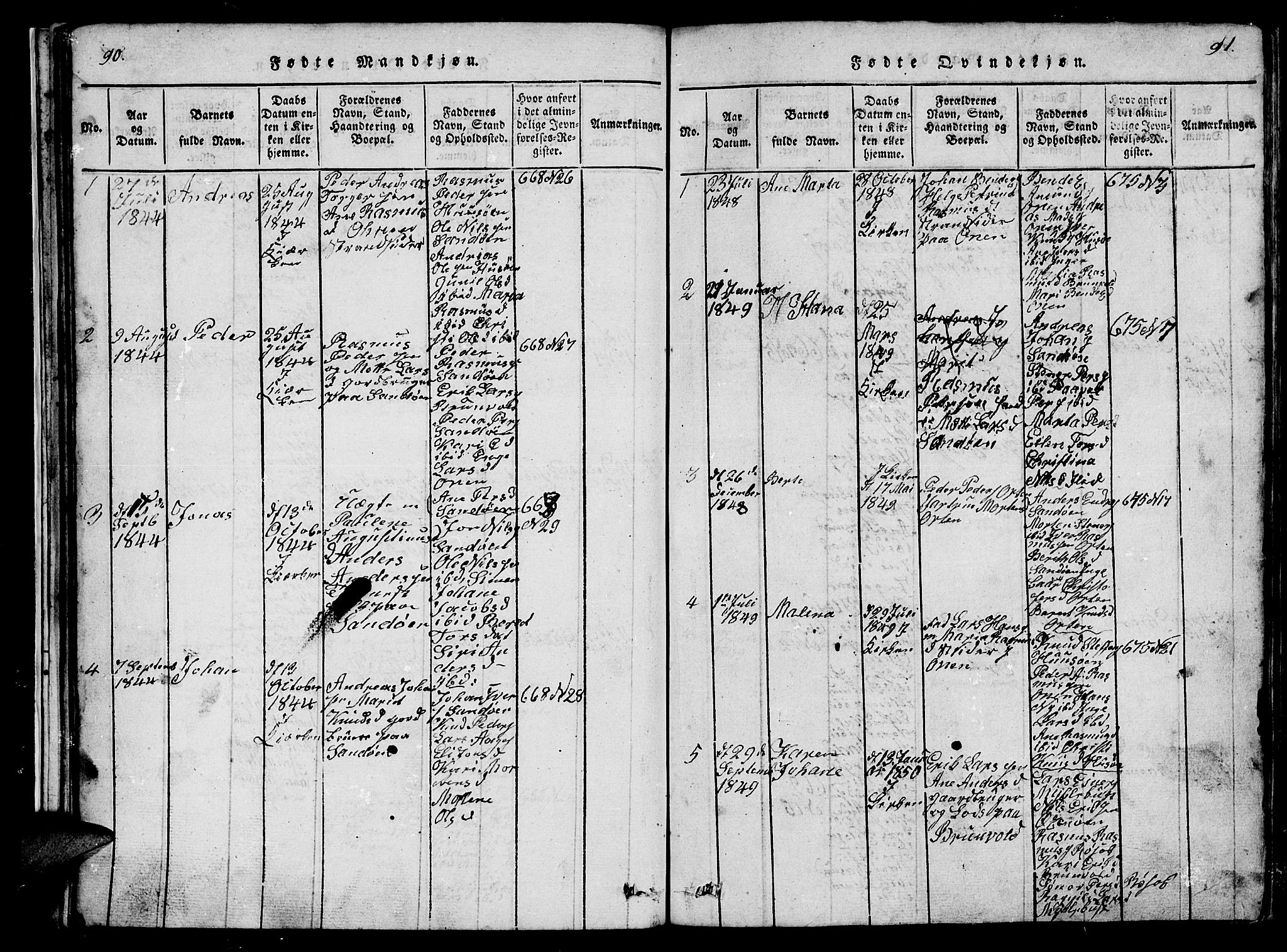 Ministerialprotokoller, klokkerbøker og fødselsregistre - Møre og Romsdal, AV/SAT-A-1454/561/L0731: Parish register (copy) no. 561C01, 1817-1867, p. 90-91