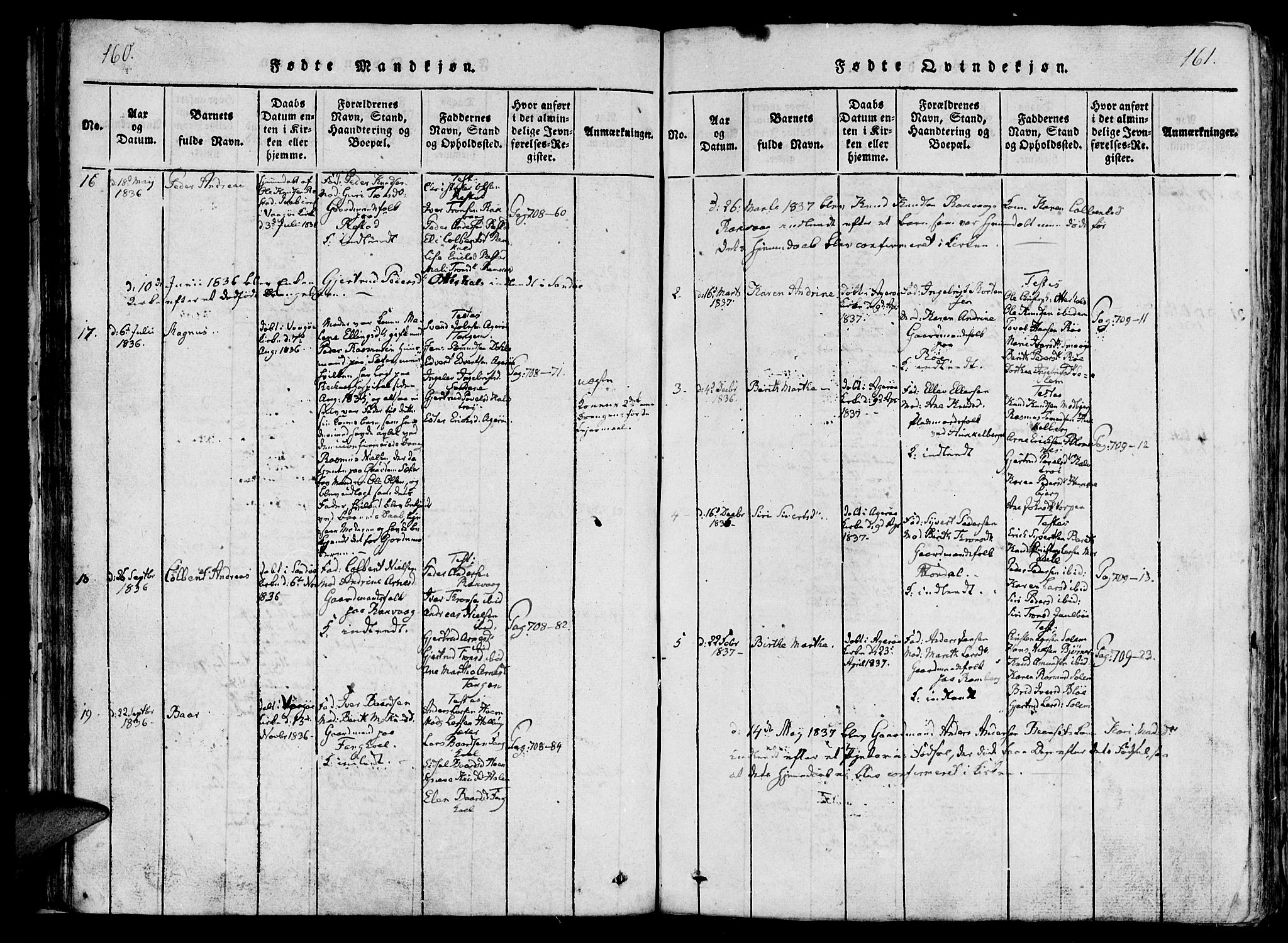 Ministerialprotokoller, klokkerbøker og fødselsregistre - Møre og Romsdal, AV/SAT-A-1454/560/L0718: Parish register (official) no. 560A02, 1817-1844, p. 160-161