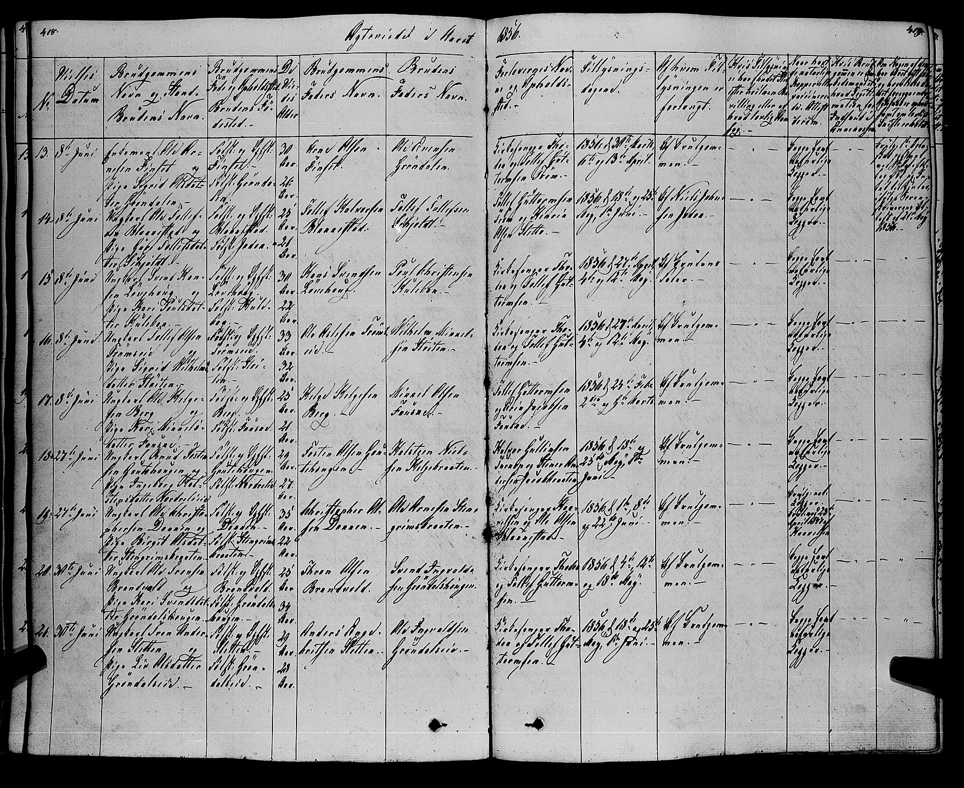 Gol kirkebøker, SAKO/A-226/F/Fa/L0002: Parish register (official) no. I 2, 1837-1863, p. 418-419