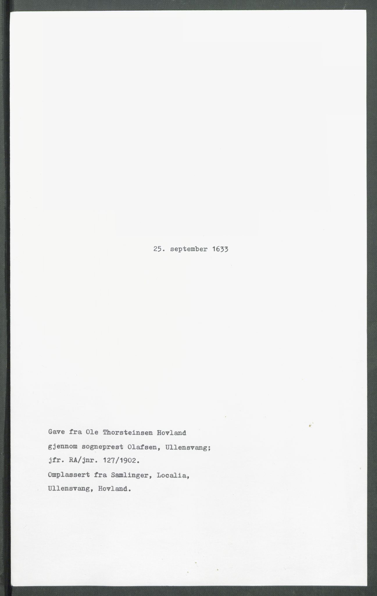 Riksarkivets diplomsamling, RA/EA-5965/F02/L0144: Dokumenter, 1633, p. 89