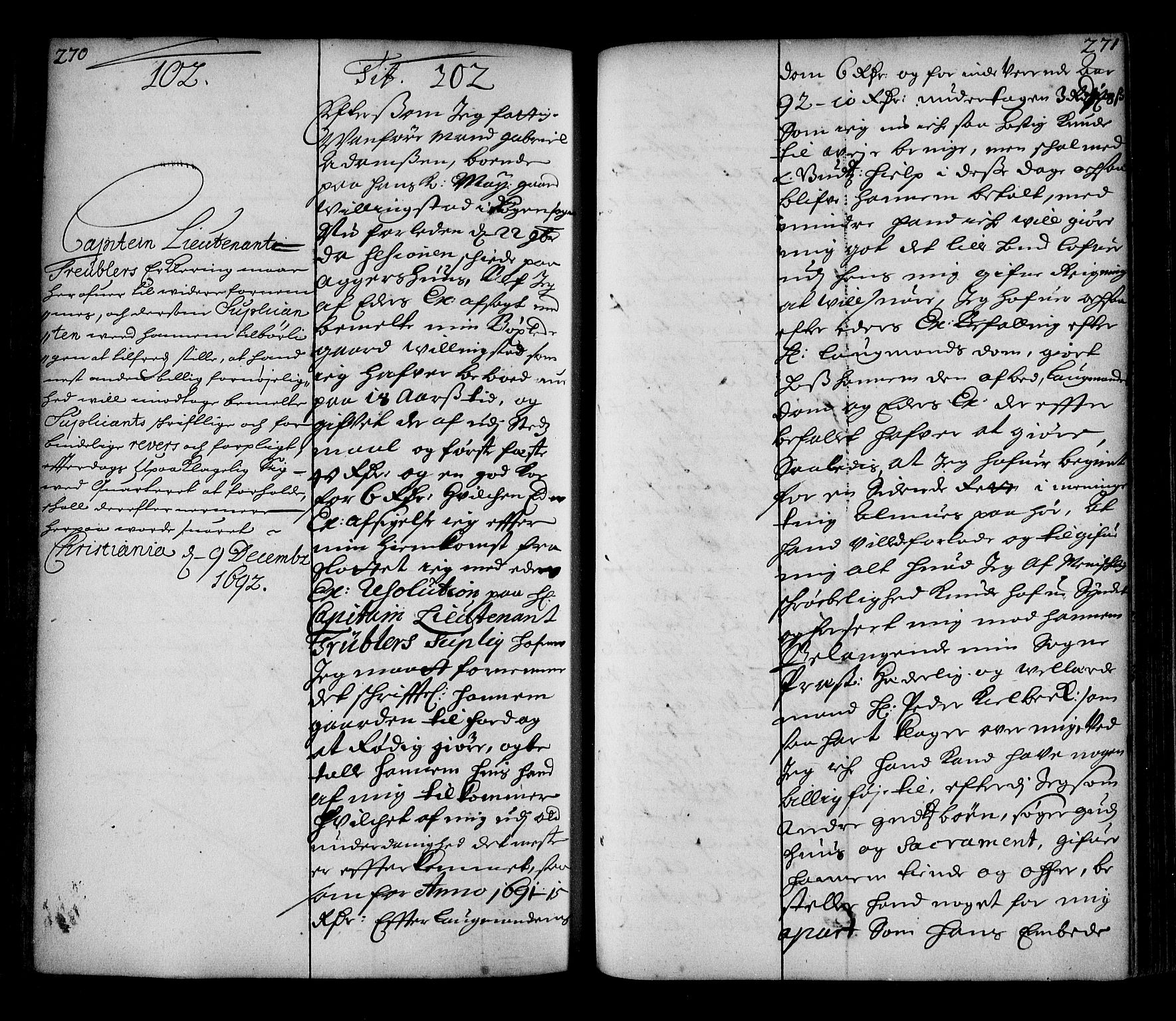 Stattholderembetet 1572-1771, AV/RA-EA-2870/Ae/L0010: Supplikasjons- og resolusjonsprotokoll, 1692-1693, p. 270-271