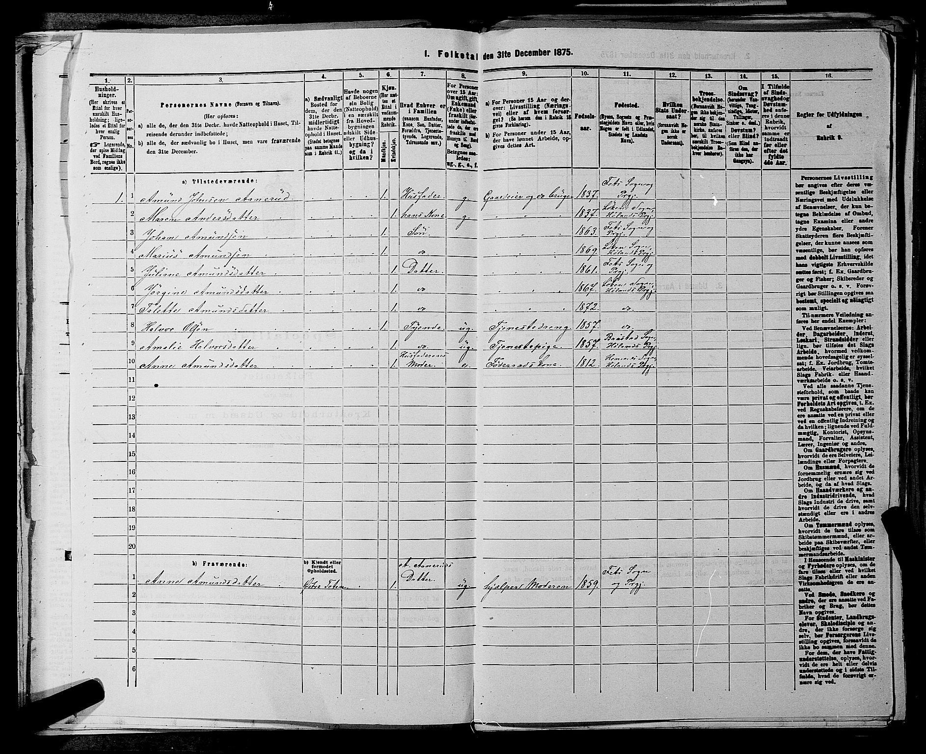 RA, 1875 census for 0221P Høland, 1875, p. 545