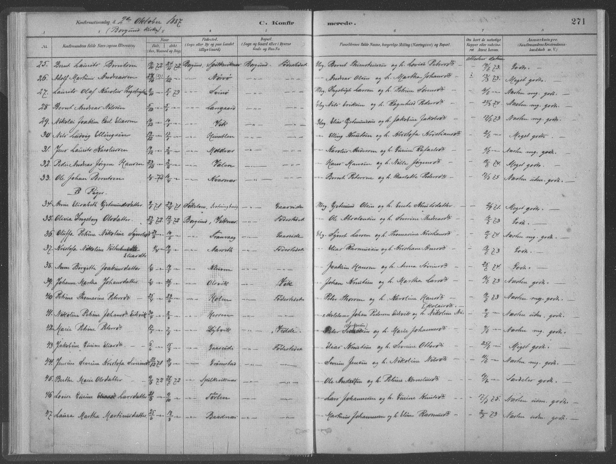 Ministerialprotokoller, klokkerbøker og fødselsregistre - Møre og Romsdal, SAT/A-1454/528/L0402: Parish register (official) no. 528A12II, 1880-1903, p. 271